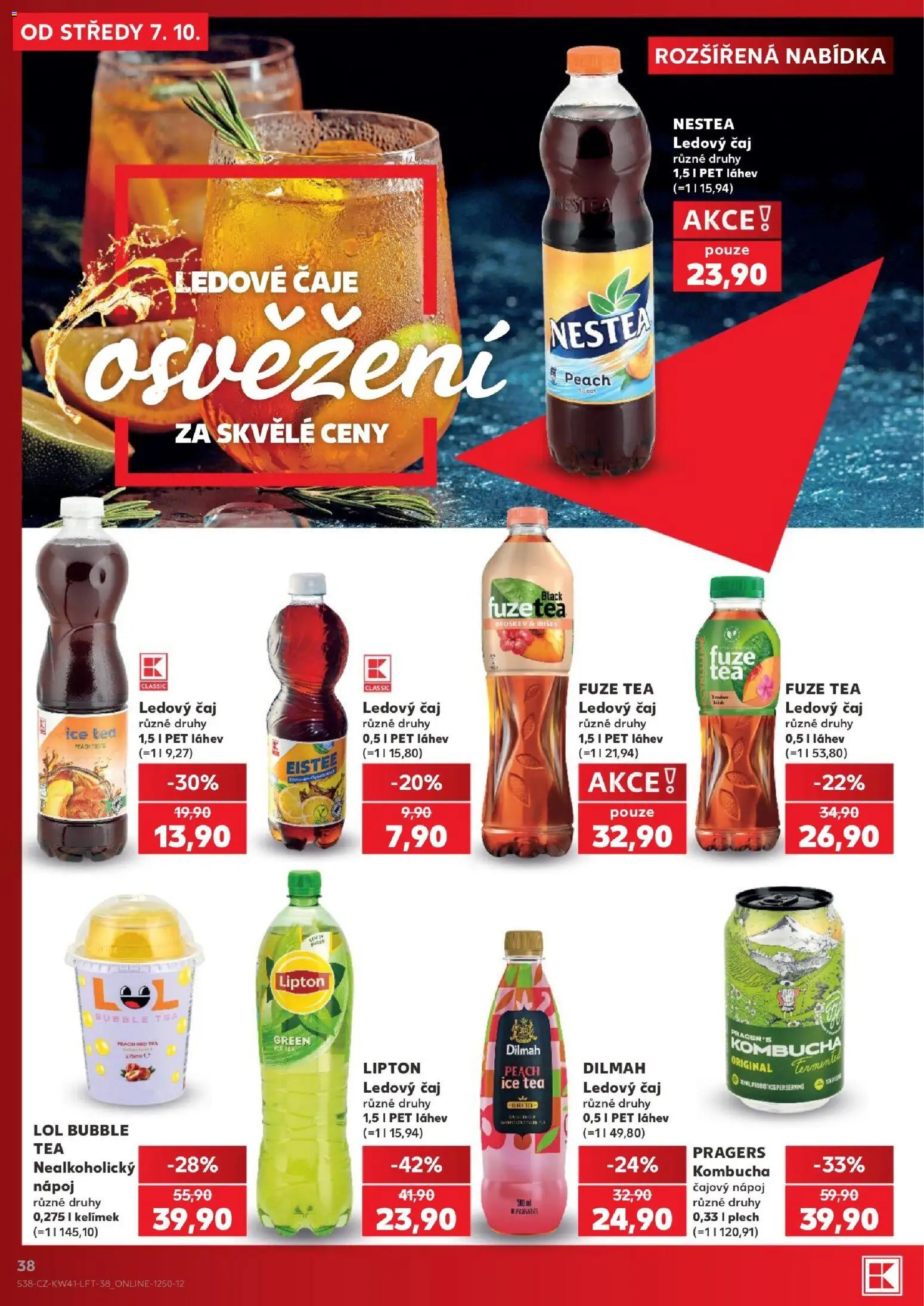 Kaufland leták - Praha 4 od 07.10.2026 | Strana: 38 | Produkty: Čaj, Plech, Fuze Tea, Čaje