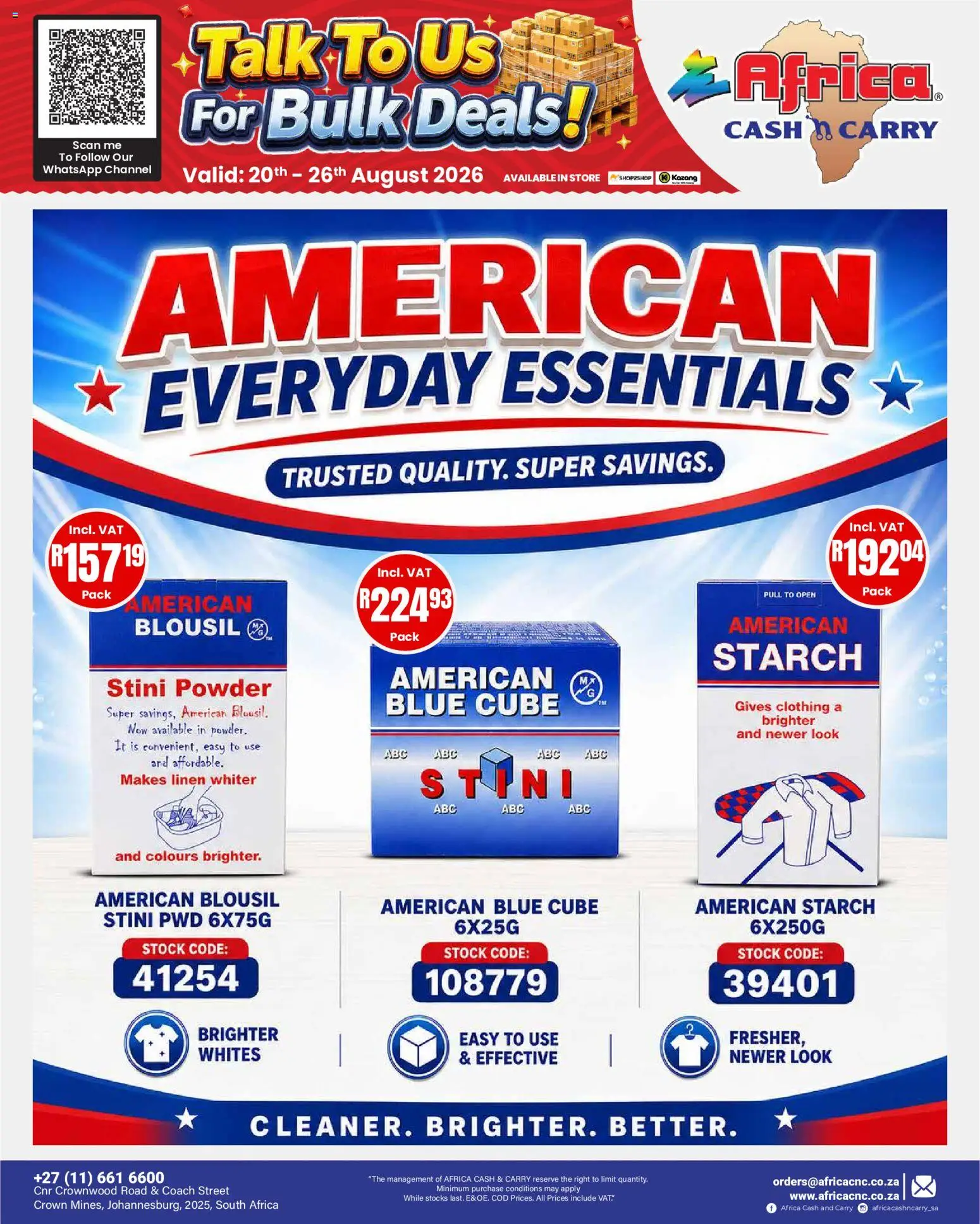 New Africa Cash & Carry catalogue – valid from 20/08/2026 | Page: 17 | Products: Powder, Stock