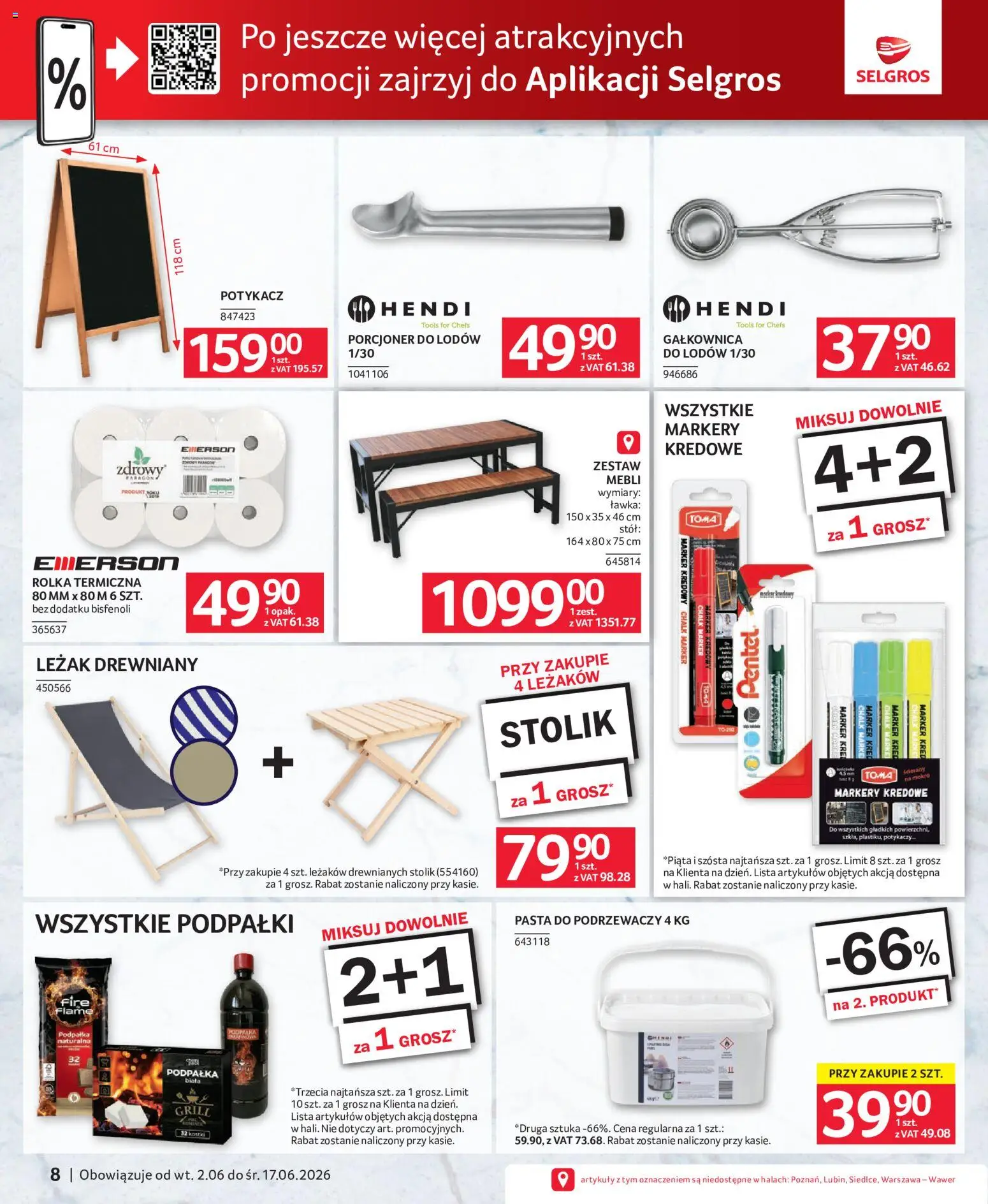 Selgros cash&carry gazetka - Oferta dla gastronomii od 02.06.2026 | Strona: 8 | Produkty: Grill, Leżak, Stół