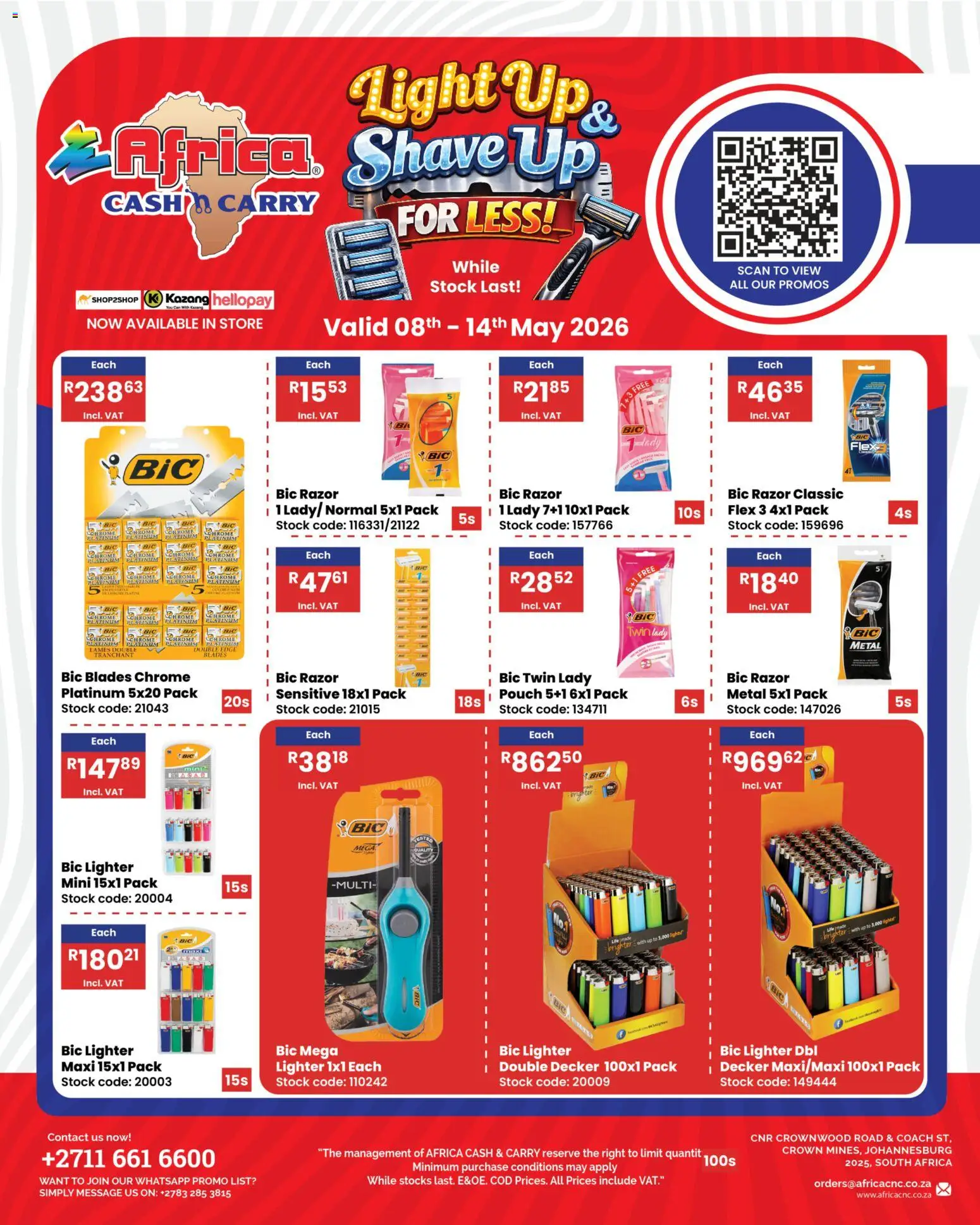 New Africa Cash & Carry catalogue – valid from 08.05.2026 | Page: 1 | Products: Light, Stock