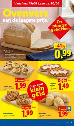 Barchetta met ham, 200 g - 7,45 EUR/kg - Voorbeeld van een folder van Lidl, geldig van 15.06.2026 | Pagina: 7 | Producten: Ham, Pizza, Brood