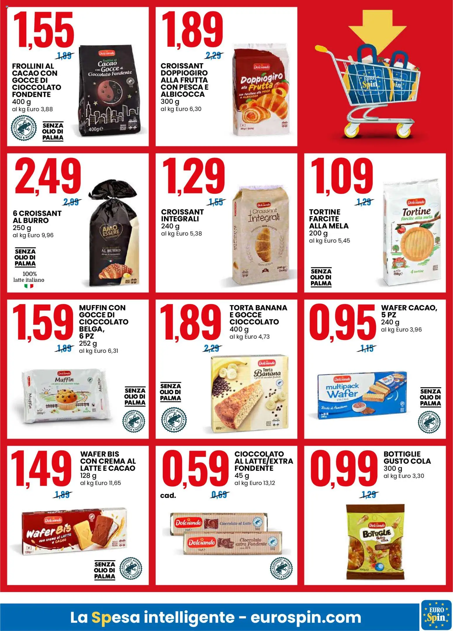 Volantino Eurospin del 01/07/2026 | Pagina: 9 | Prodotti: Olio, Pesca, Croissant, Frollini