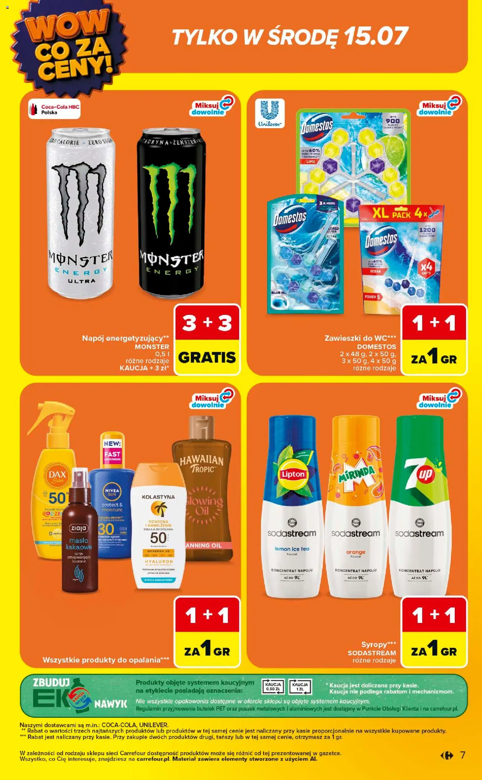 Carrefour gazetka - Wow co za ceny od 13.07.2026 | Strona: 7 | Produkty: Ice Tea, Domestos, Masło, Sodastream