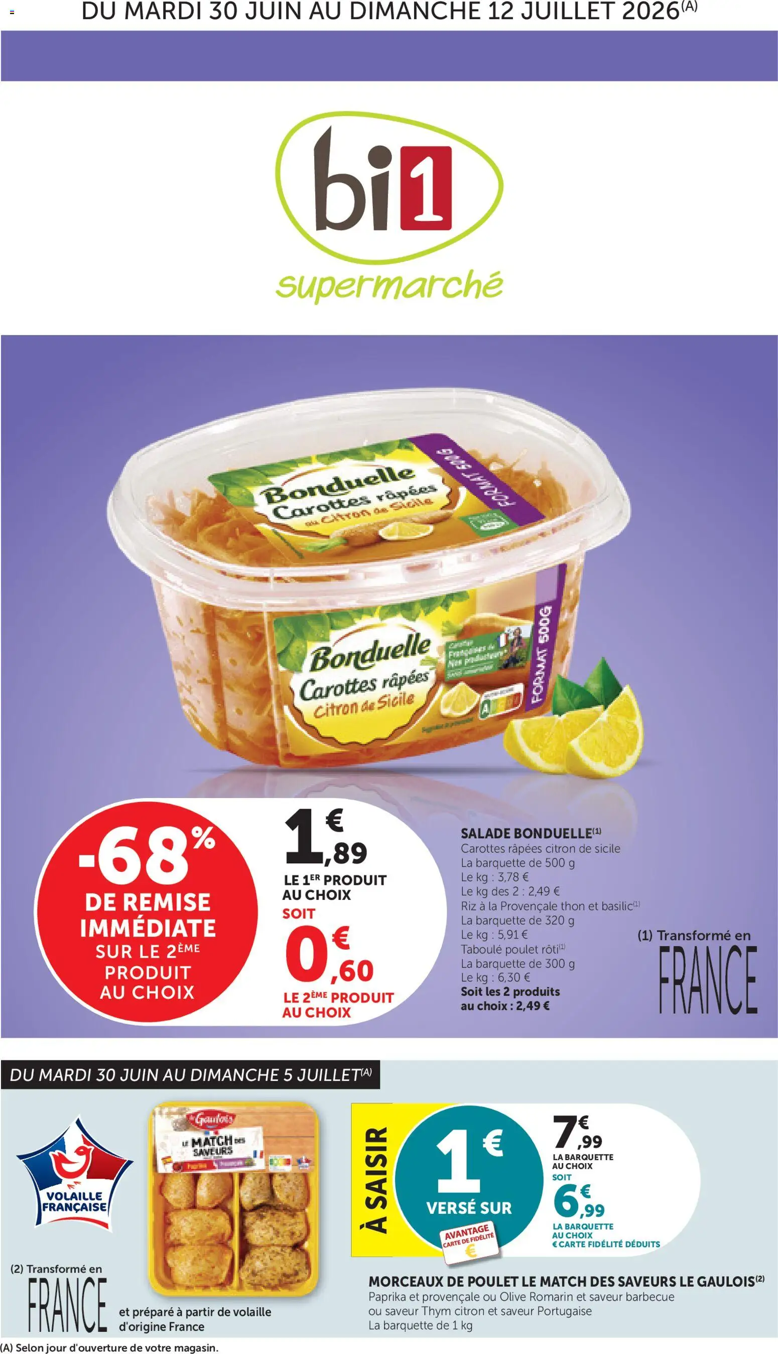 {H1} | Page: 1 | Produits: Carottes, Paprika, Olive, Barbecue