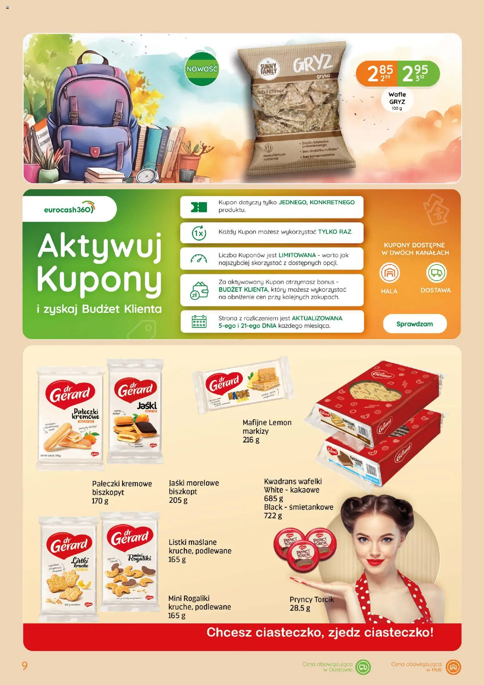 Eurocash gazetka - Witaj Uniwersytecie od 17.09.2026 | Strona: 9 | Produkty: Wafle, Wafelki