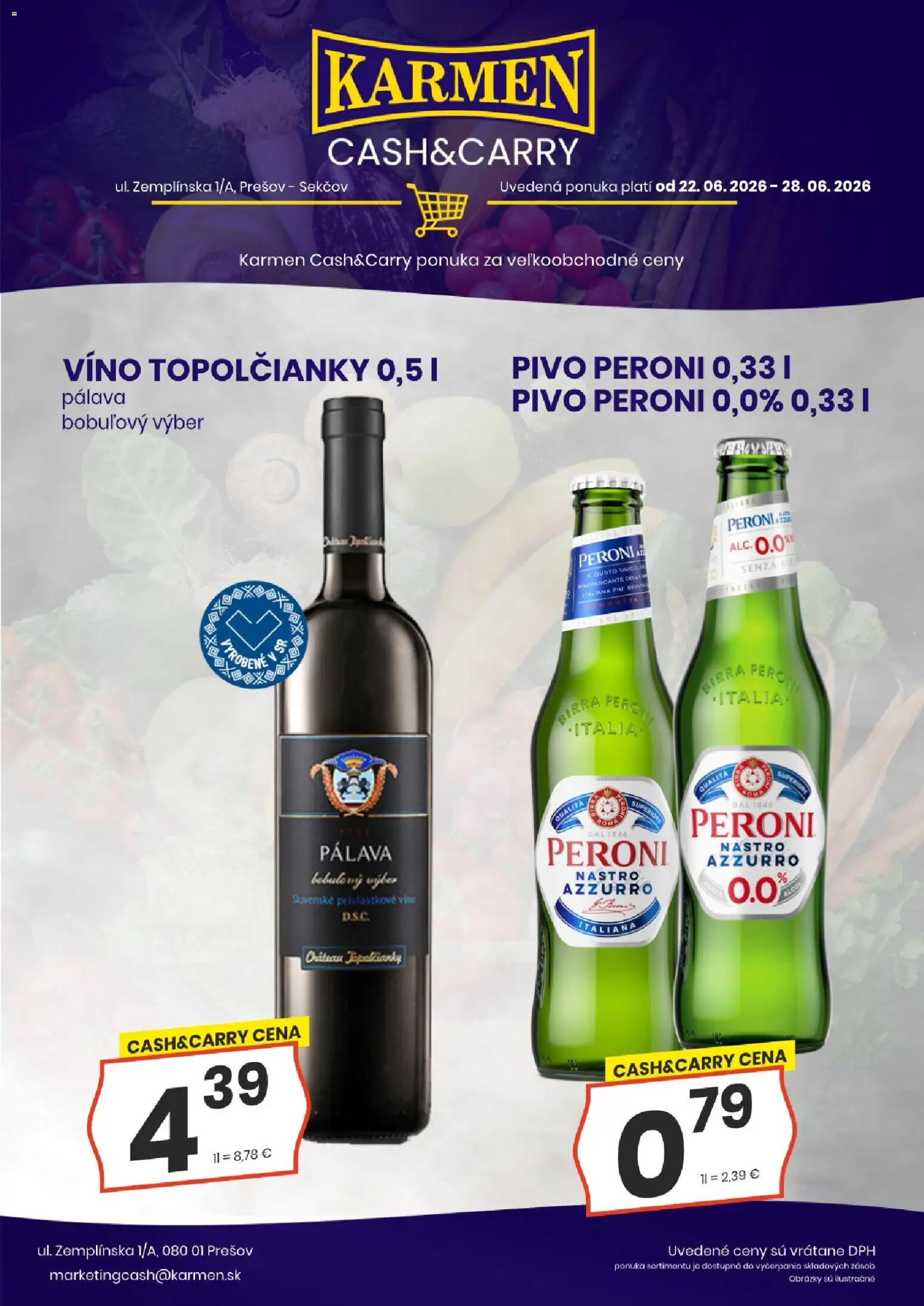 Nové KARMEN CBA akcie – leták je platný od 22.06.2026 | Strana: 3 | Produkty: Pivo, Víno