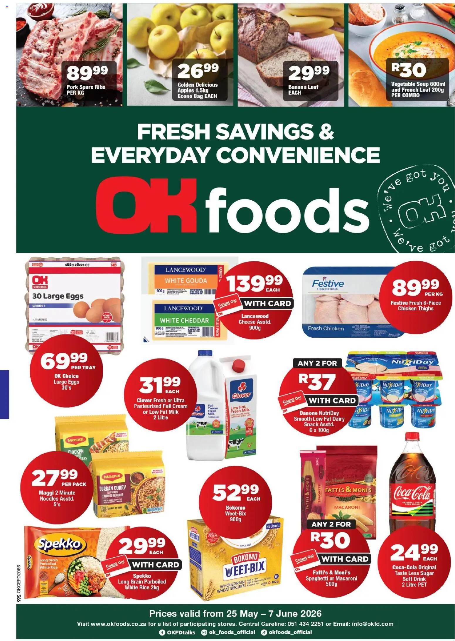 New OK Foods catalogue – valid from 25.05.2026 | Page: 1 | Products: Iron, Cheese, Chicken, Cream