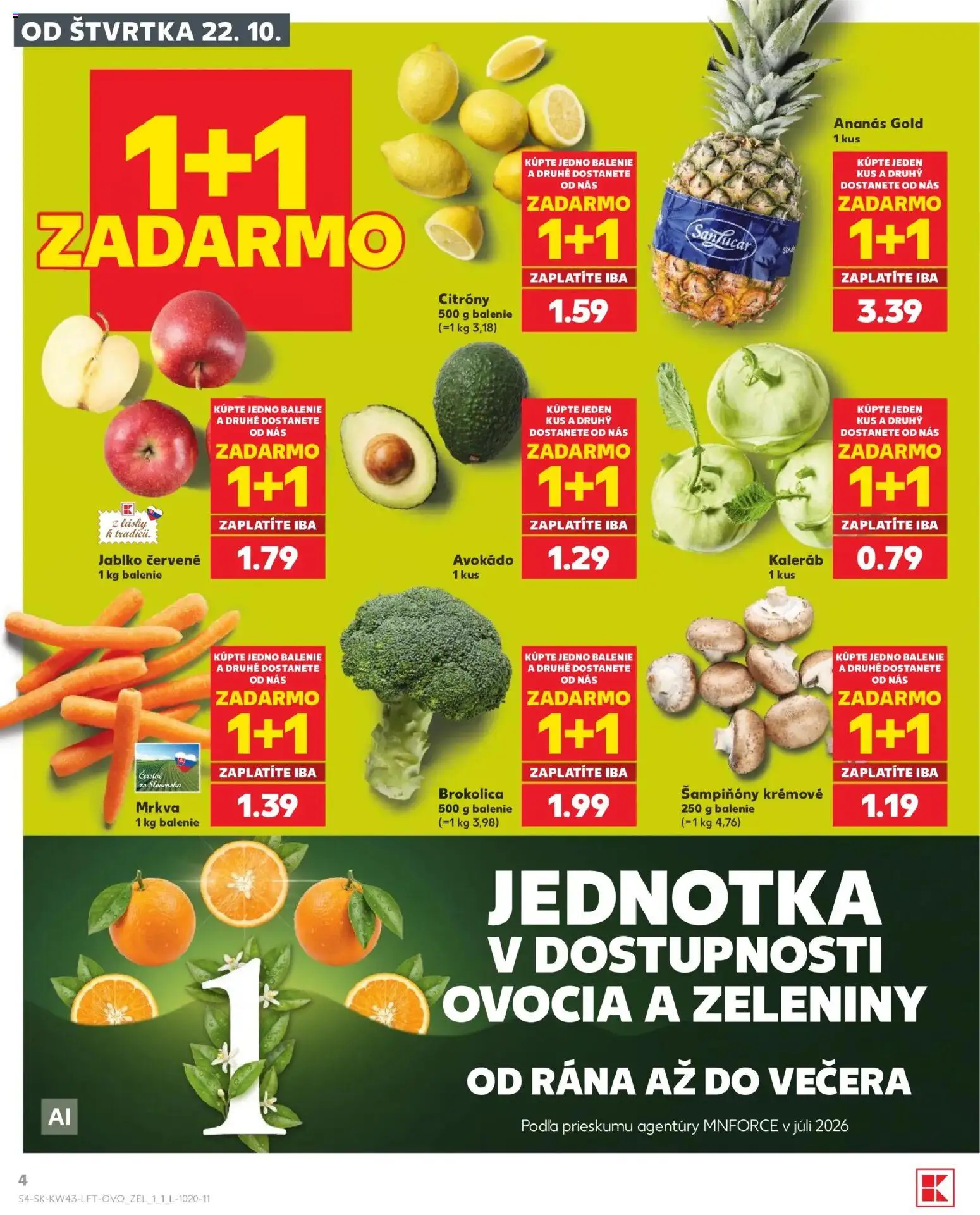 Kaufland SK akciós ujság - amely érvényes a következő dátumtól: 2026.10.22. | Oldal: 4 | Termékek: Avokádó