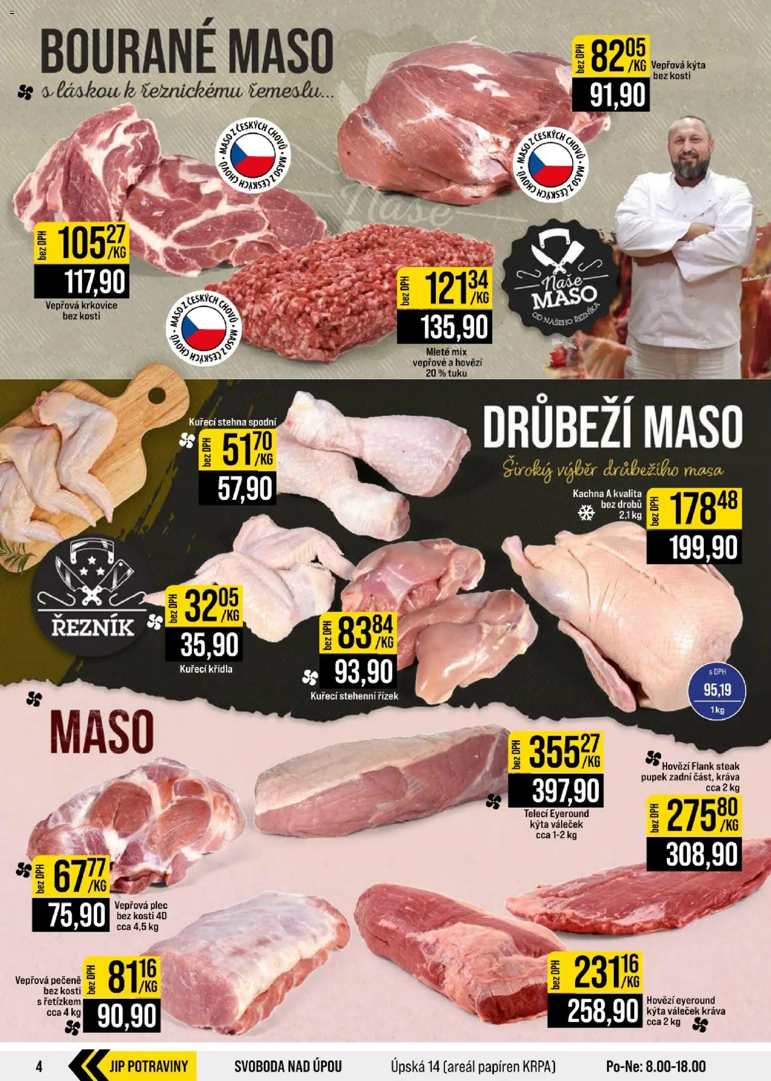 Jip leták - Cash & Carry od 30.09.2026 | Strana: 4 | Produkty: Vepřová plec bez kosti, Maso, Krkovice, Váleček