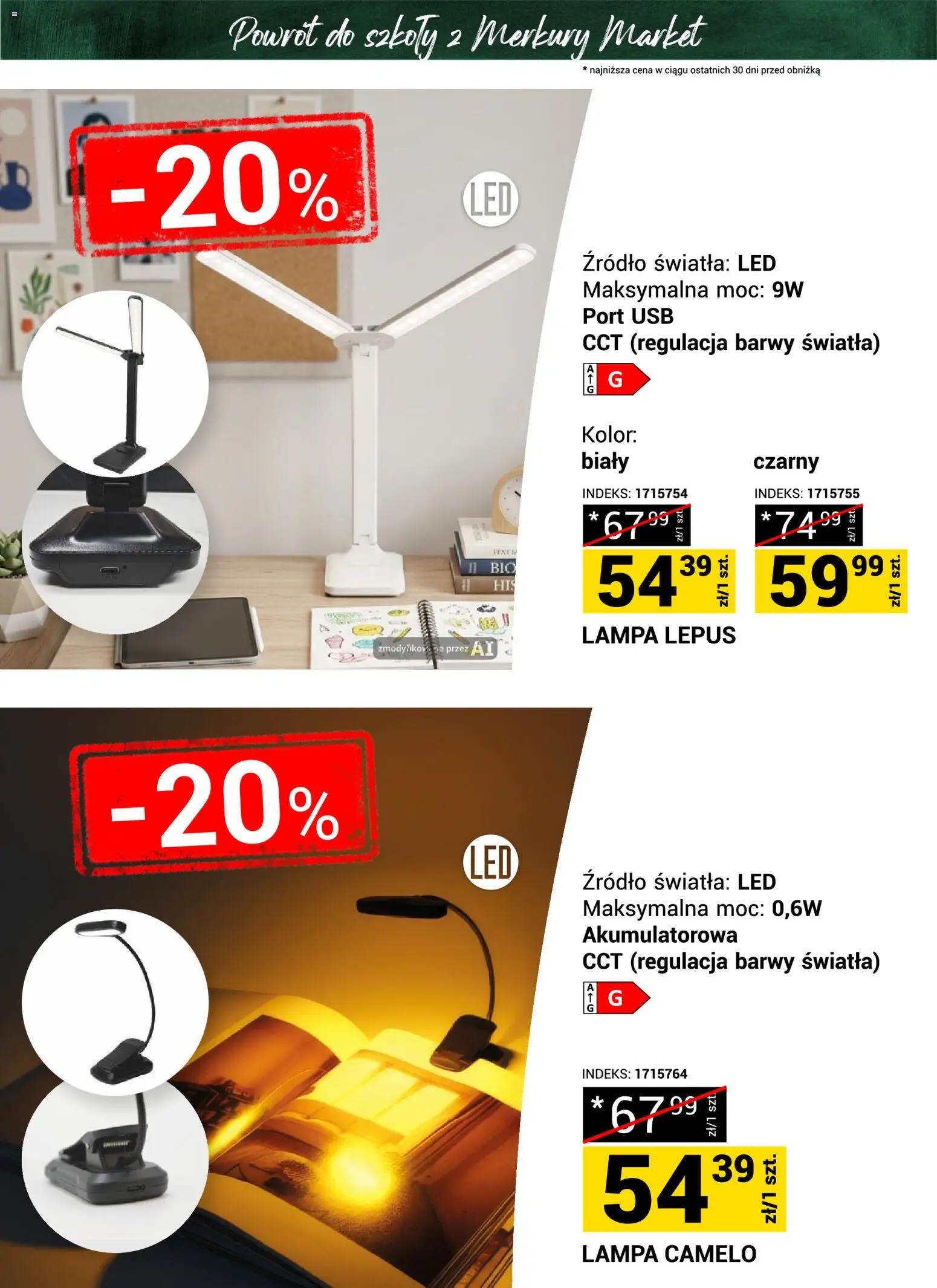 Merkury Market gazetka - Powrót do szkoły od 22.08.2026 | Strona: 15 | Produkty: USB, Lampa