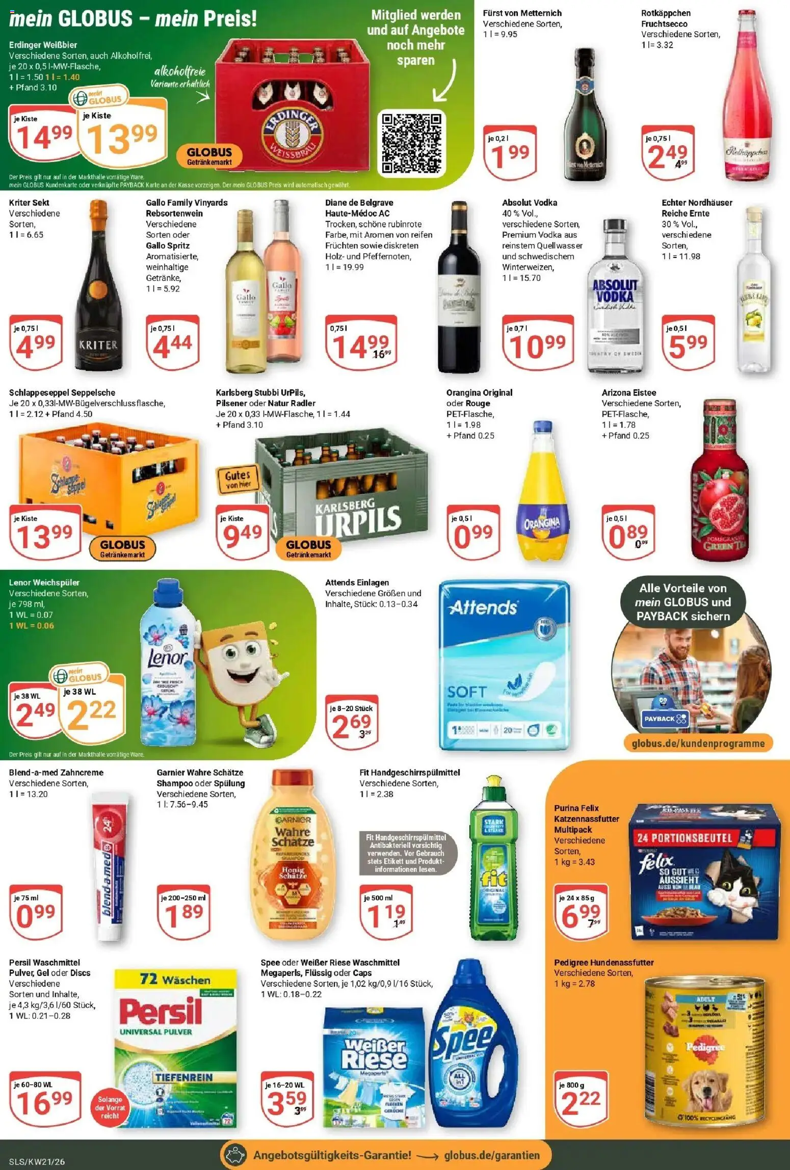 Globus Prospekt Saarlouis – gültig ab 17.05.2026 | Seite: 5 | Produkte: Lenor, Erdinger, Sekt, Weichspüler