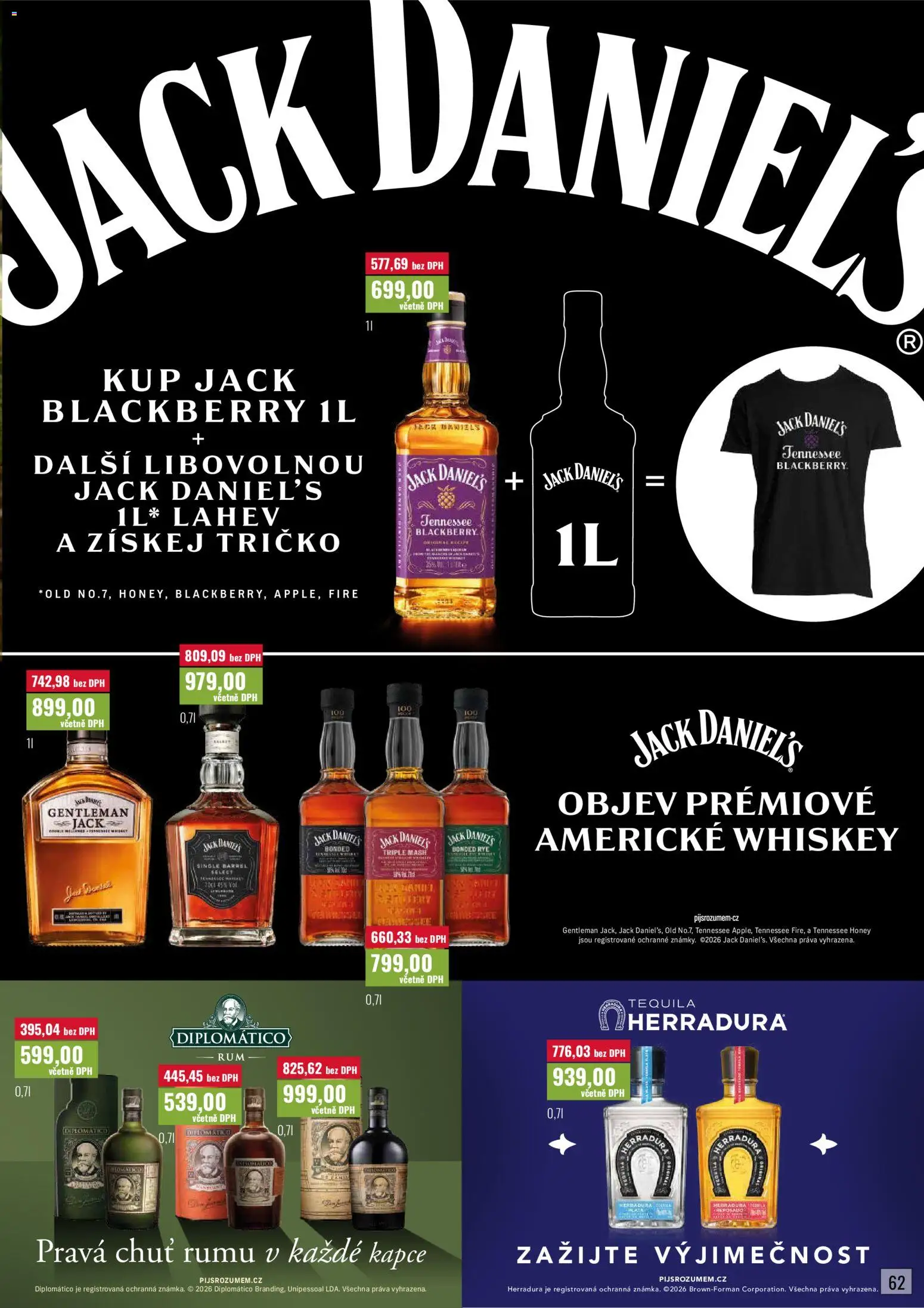 Ratio leták od 01.09.2026 | Strana: 63 | Produkty: Rum, Diplomatico rum, Gentleman Jack, Tequila