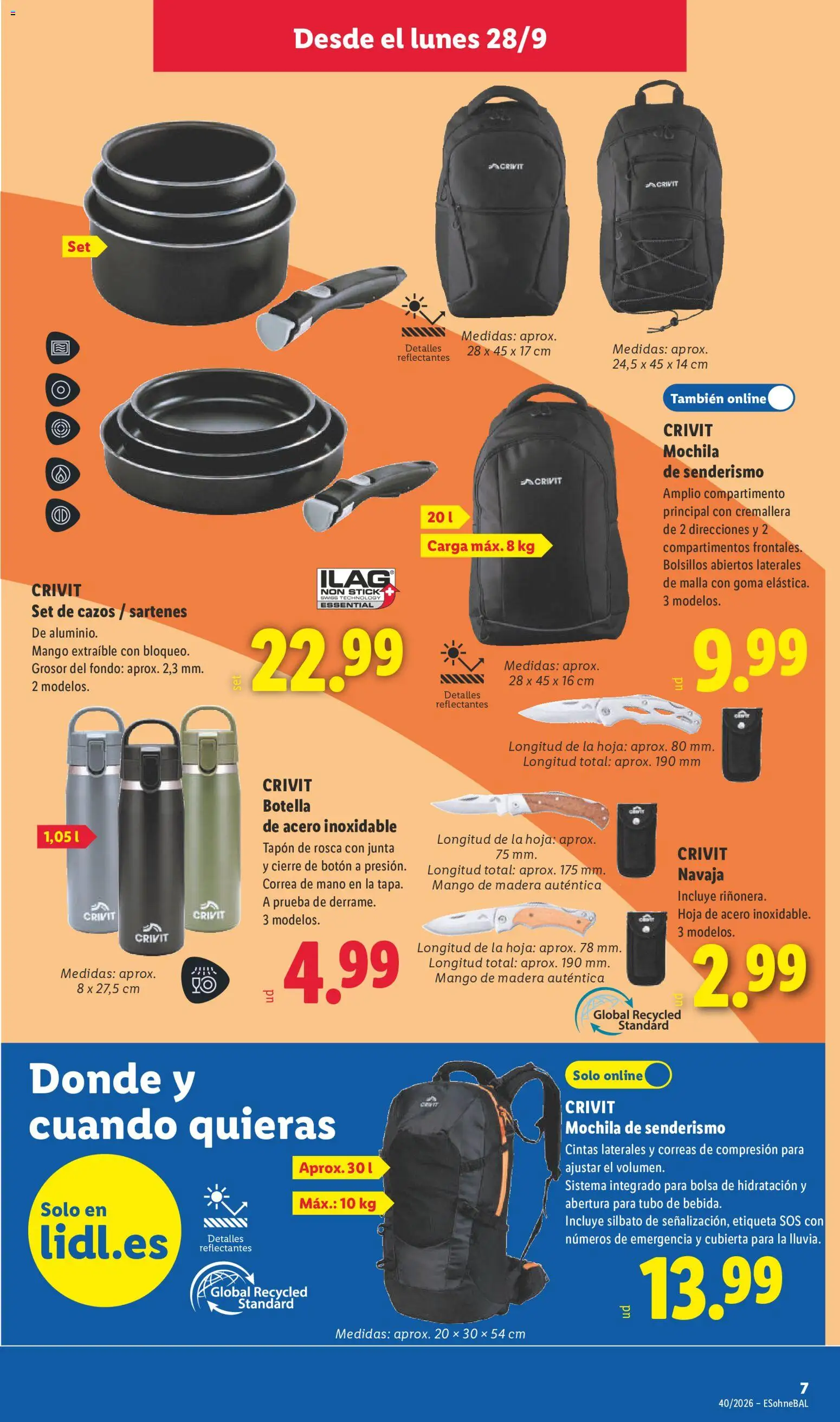 Lidl folleto de bazar │ válido desde el 28/09/2026 | Página: 11 | Productos: Mochila, Bolsa, Mango