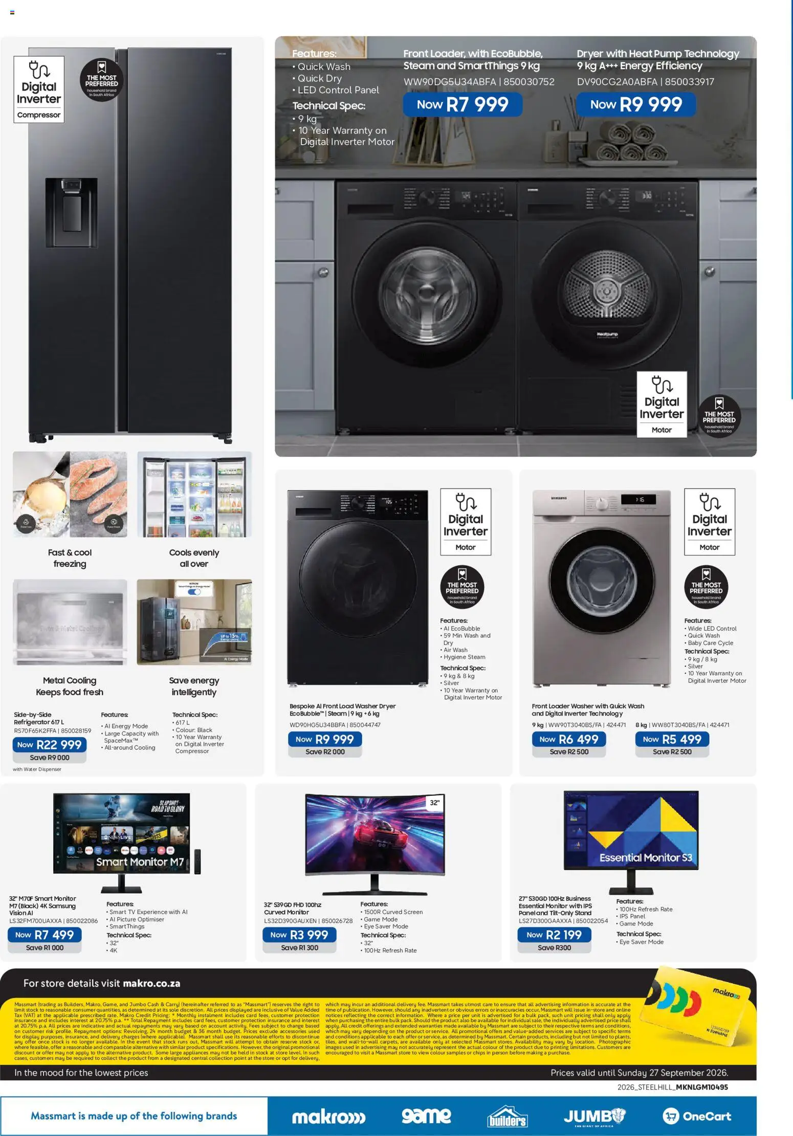 New Makro catalogue – valid from 16/09/2026 | Page: 4 | Products: Refrigerator, TV, Compressor, Water