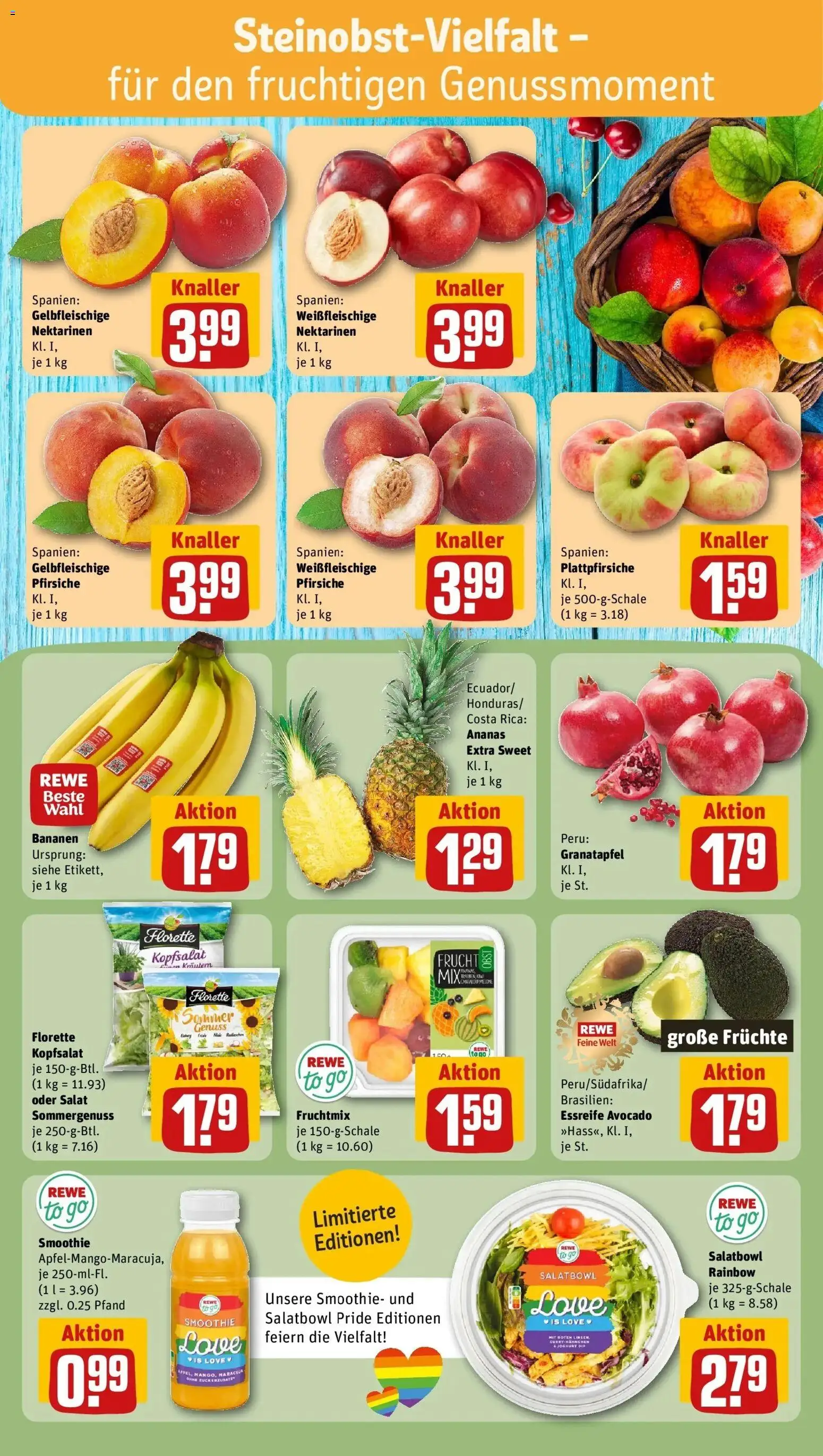 Rewe Prospekt Hanau – gültig ab 08.06.2026 | Seite: 6 | Produkte: Granatapfel, Nektarinen, Bananen, Avocado