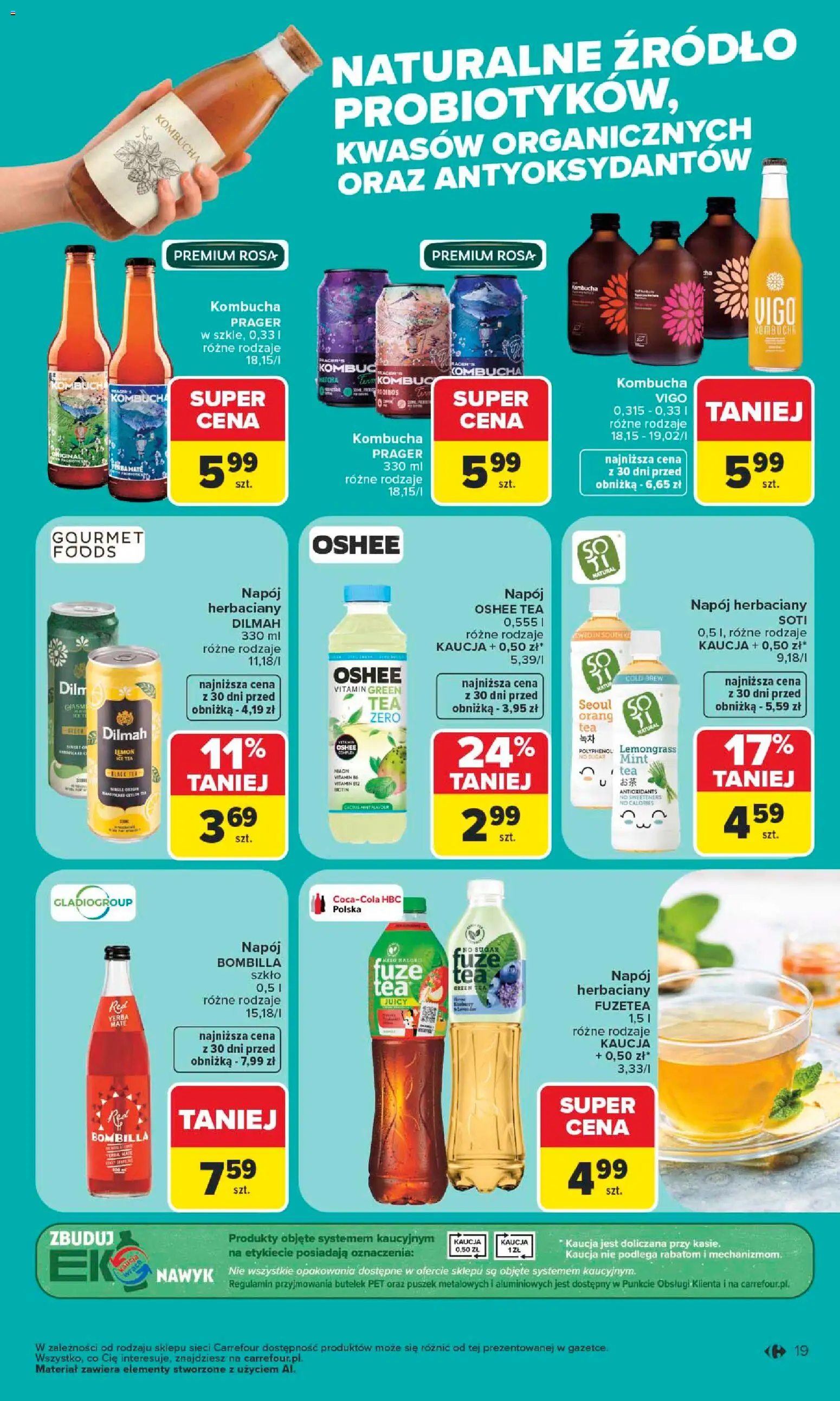 Carrefour gazetka - Latem jest pięknie od 06.07.2026 | Strona: 19 | Produkty: Kombucha