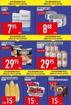 Matdax erbjudanden - Förhandsvisning av reklamblad från butik Matdax aktuell från 21/09/2026 | Sida: 4 | Produkter: Strösocker, Galler, Magnum, Vatten