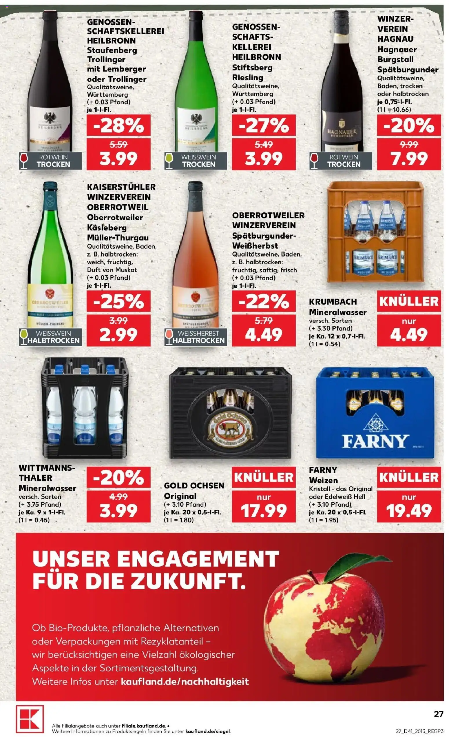 Prospekt Kaufland ab 08.10.2026 » Angebote Online zum Blättern | Seite: 27 | Produkte: Weißwein, Rotwein, Duft, Mineralwasser
