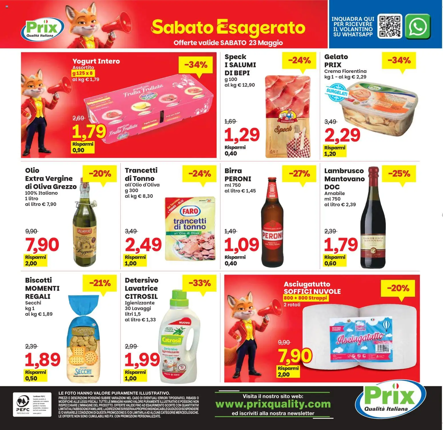 Volantino Prix del 15.05.2026 | Pagina: 24 | Prodotti: Speck, Yogurt, Birra, Tonno