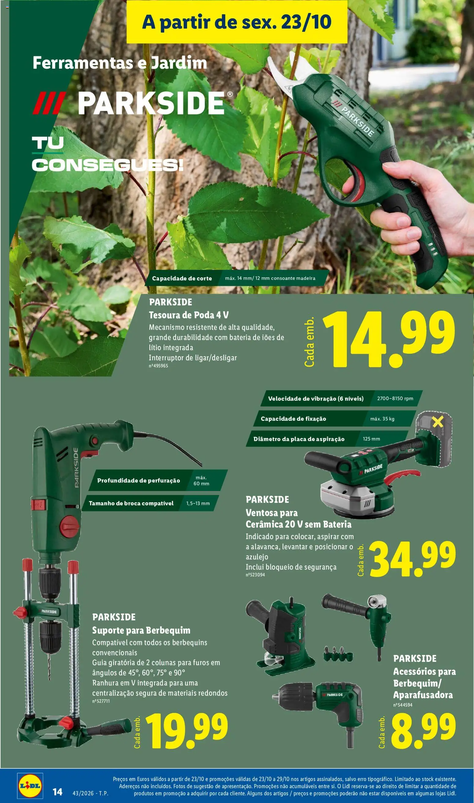 Lidl Promoções Fim de Semana │ válido de 23/10/2026 | Página: 14 | Produtos: Azulejo, Interruptor, Ferramentas, Bateria