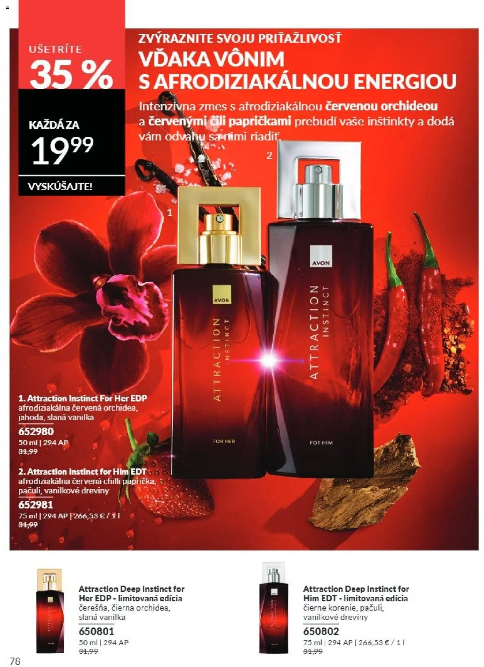 Nové Avon akcie – leták je platný od 01.08.2026 | Strana: 78 | Produkty: Chilli, Vanilka