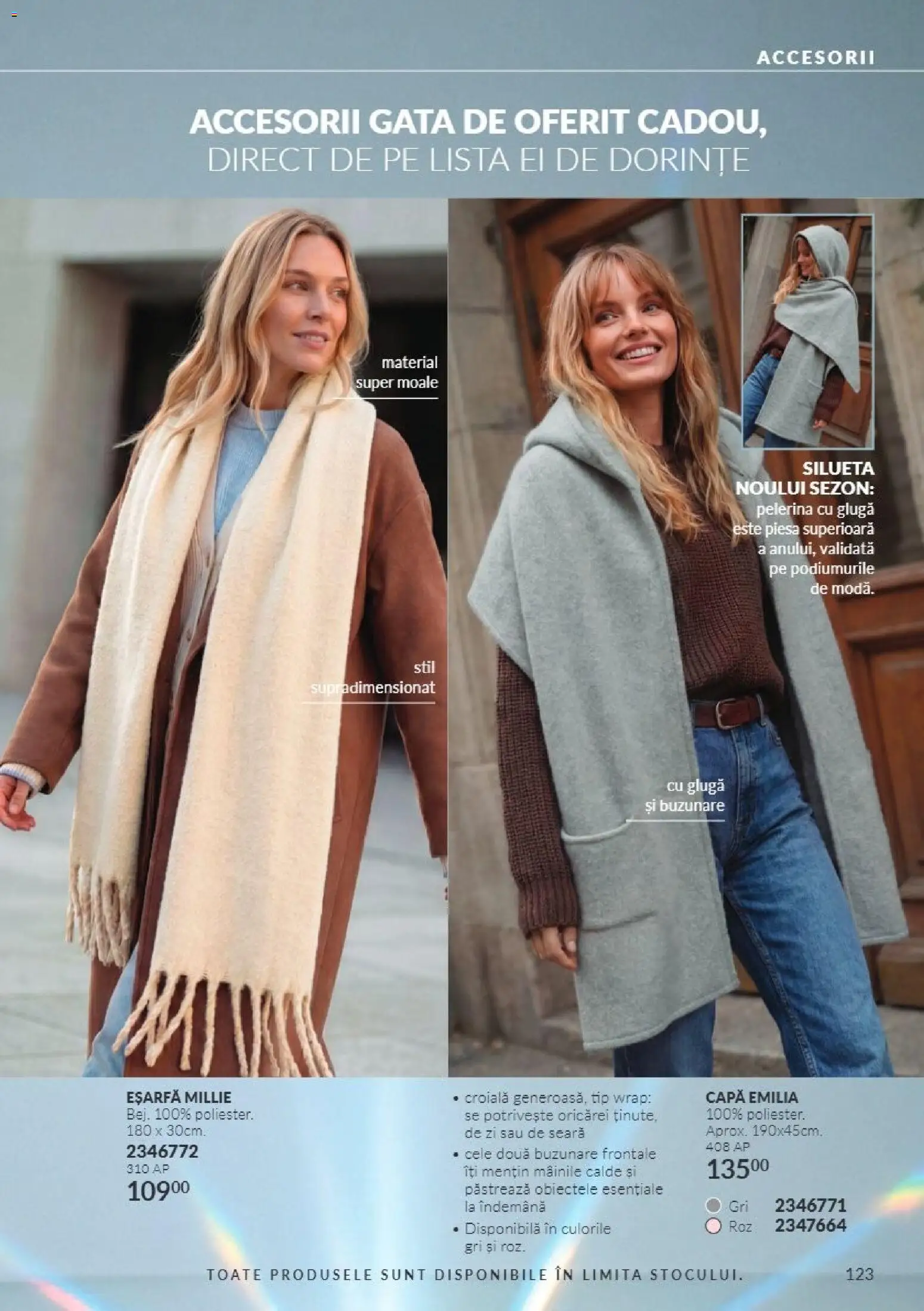Noul catalog Avon – valabil de la 01.11.2026 | Pagină: 123 | Produse: Eșarfă, Buzunare, Tip