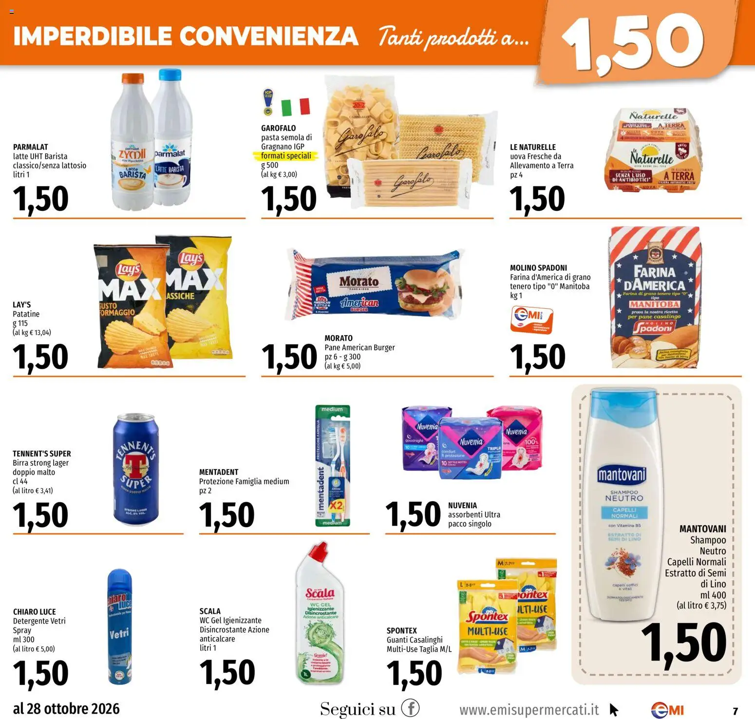 Volantino EMI del 15/10/2026 | Pagina: 7 | Prodotti: Tennent's Super, Birra, Detergente, Guanti
