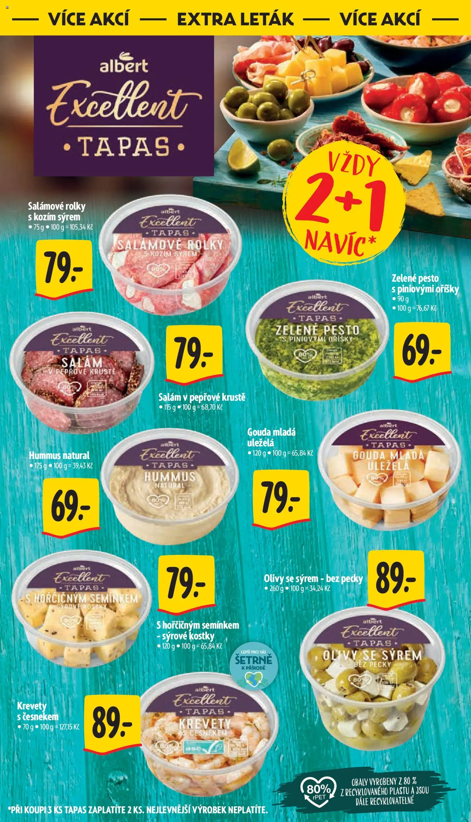 Albert leták - Supermarket od 15.04.2026 | Strana: 39 | Produkty: Hummus, Tapas, Kostky, Krevety