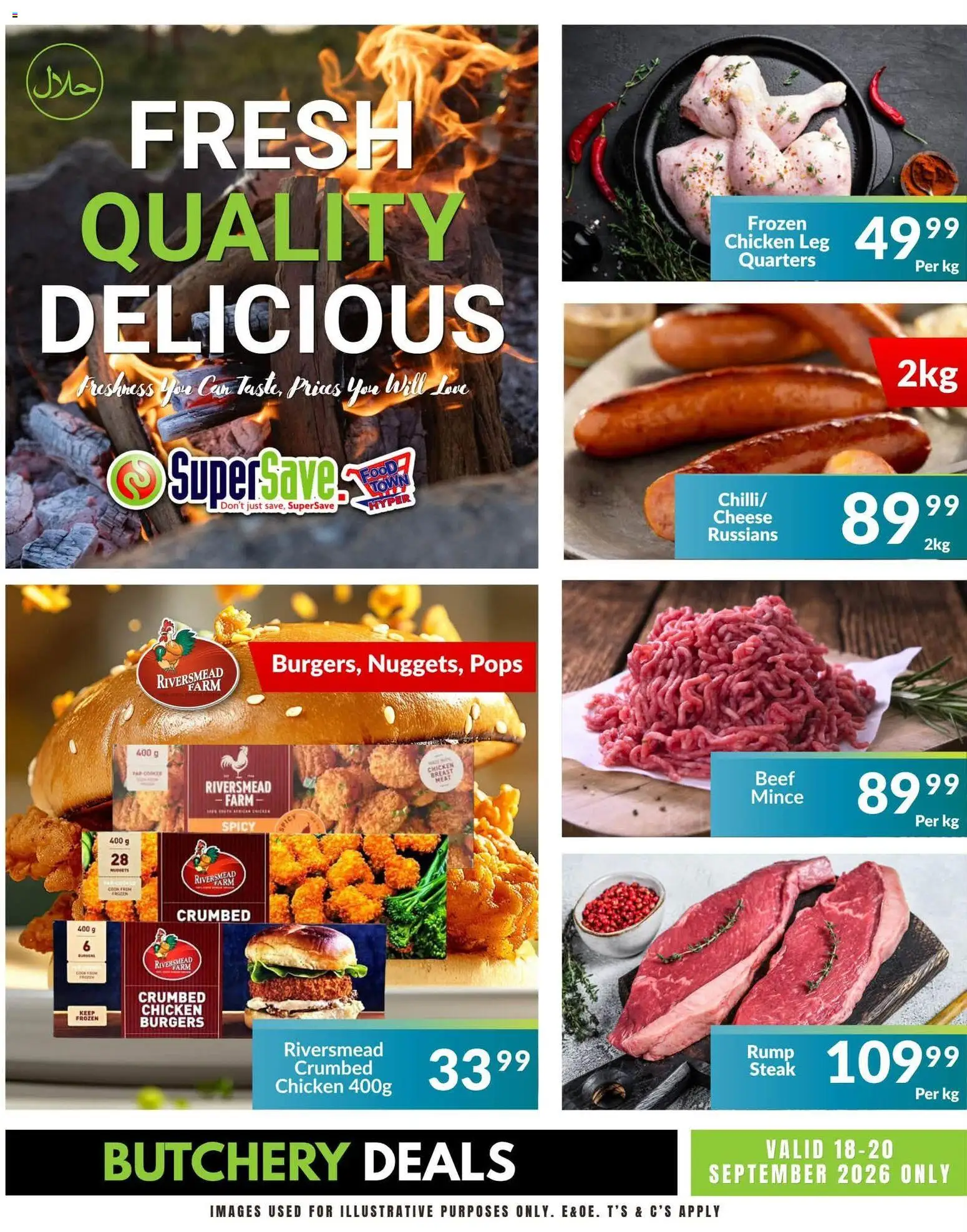 New Super Save catalogue – valid from 18/09/2026 | Page: 3 | Products: Frozen chicken, Cheese, Beef meat, Burgers