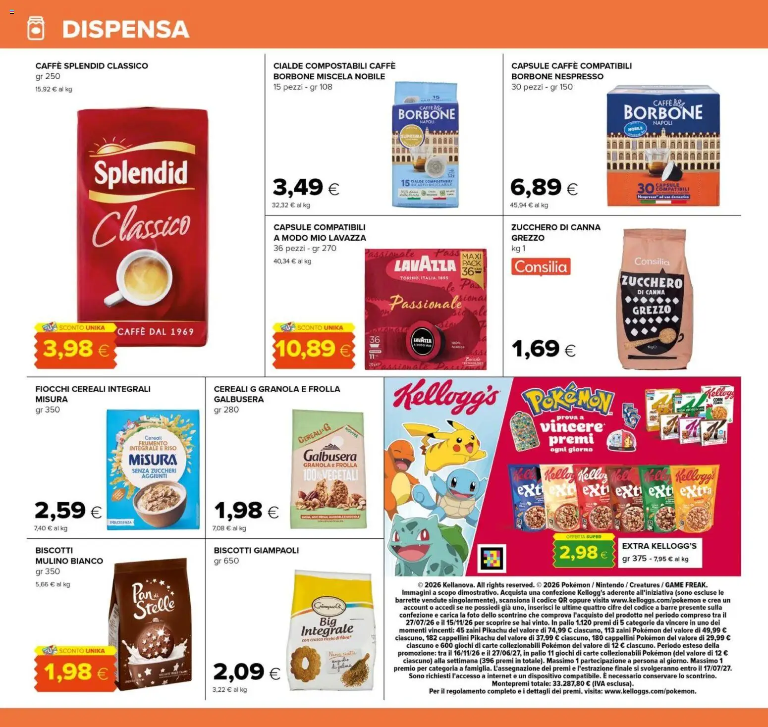 Volantino Tigre del 29/07/2026 | Pagina: 16 | Prodotti: Caffè, Cereali, Biscotti, Lavazza