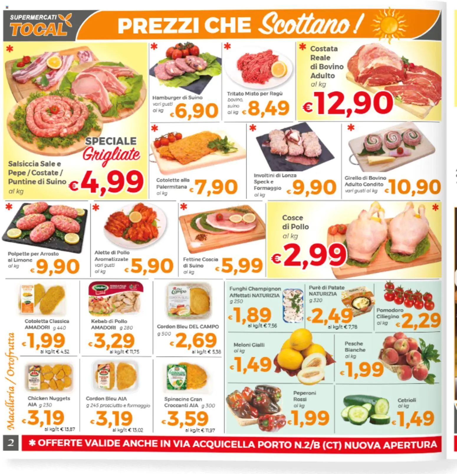 Volantino Tocal del 11/08/2026 | Pagina: 2 | Prodotti: Bovino, Peperoni, Formaggio, Cosce di pollo