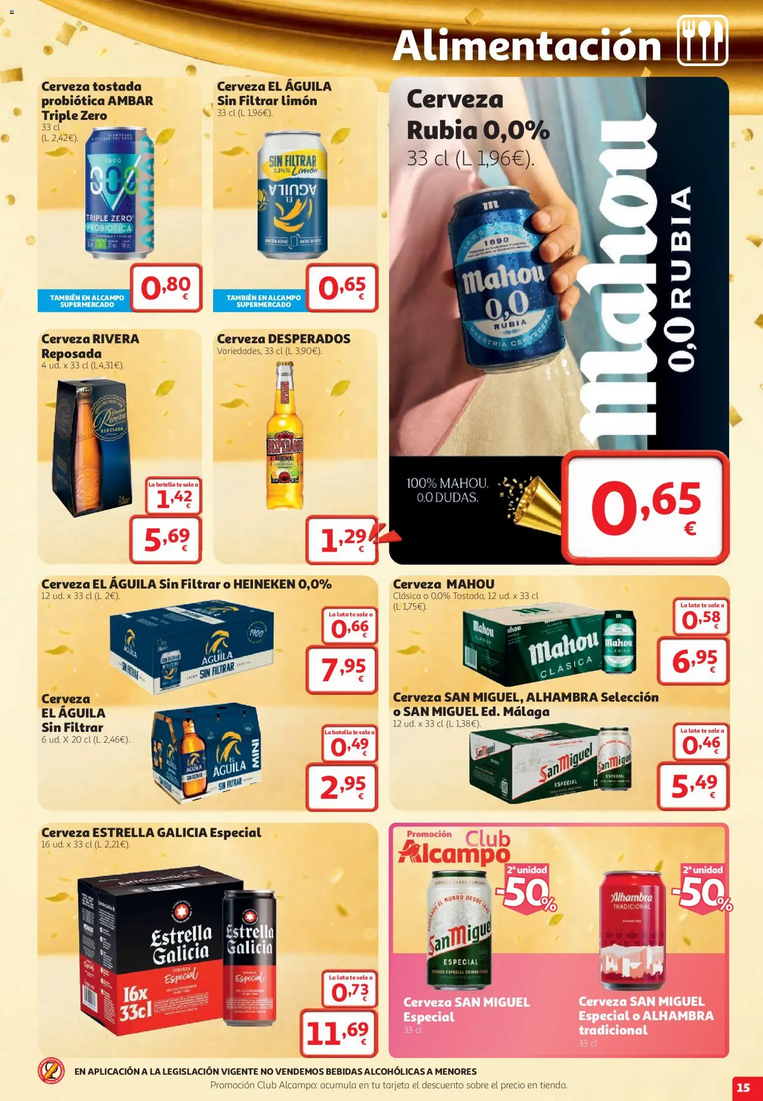 Alcampo folleto Fuenlabrada │ válido desde el 22/10/2026 | Página: 15 | Productos: Cerveza, Té, Bebidas, Heineken