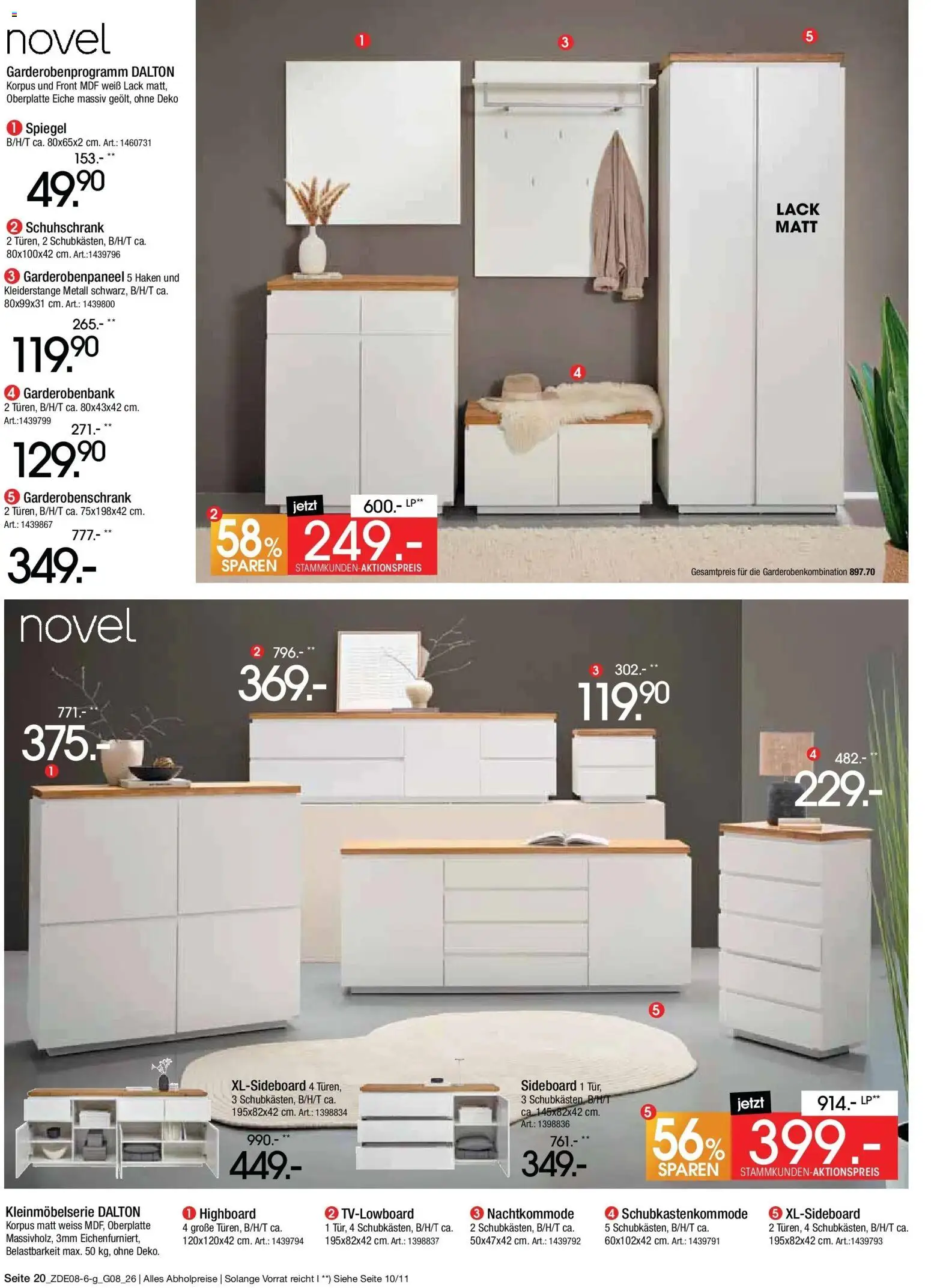 Zurbrüggen - Zurbrüggen: Bonus Sonder-Tage – gültig ab 31.07.2026 | Seite: 28 | Produkte: Sideboard, HIghboard, Spiegel, Garderobenschrank