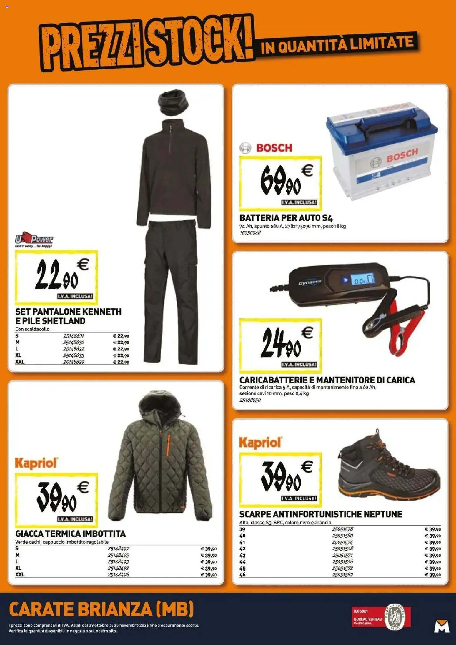 Volantino TECNOMAT del 29/10/2026 | Pagina: 21 | Prodotti: Pile, Giacca, Scarpe, Cappuccio
