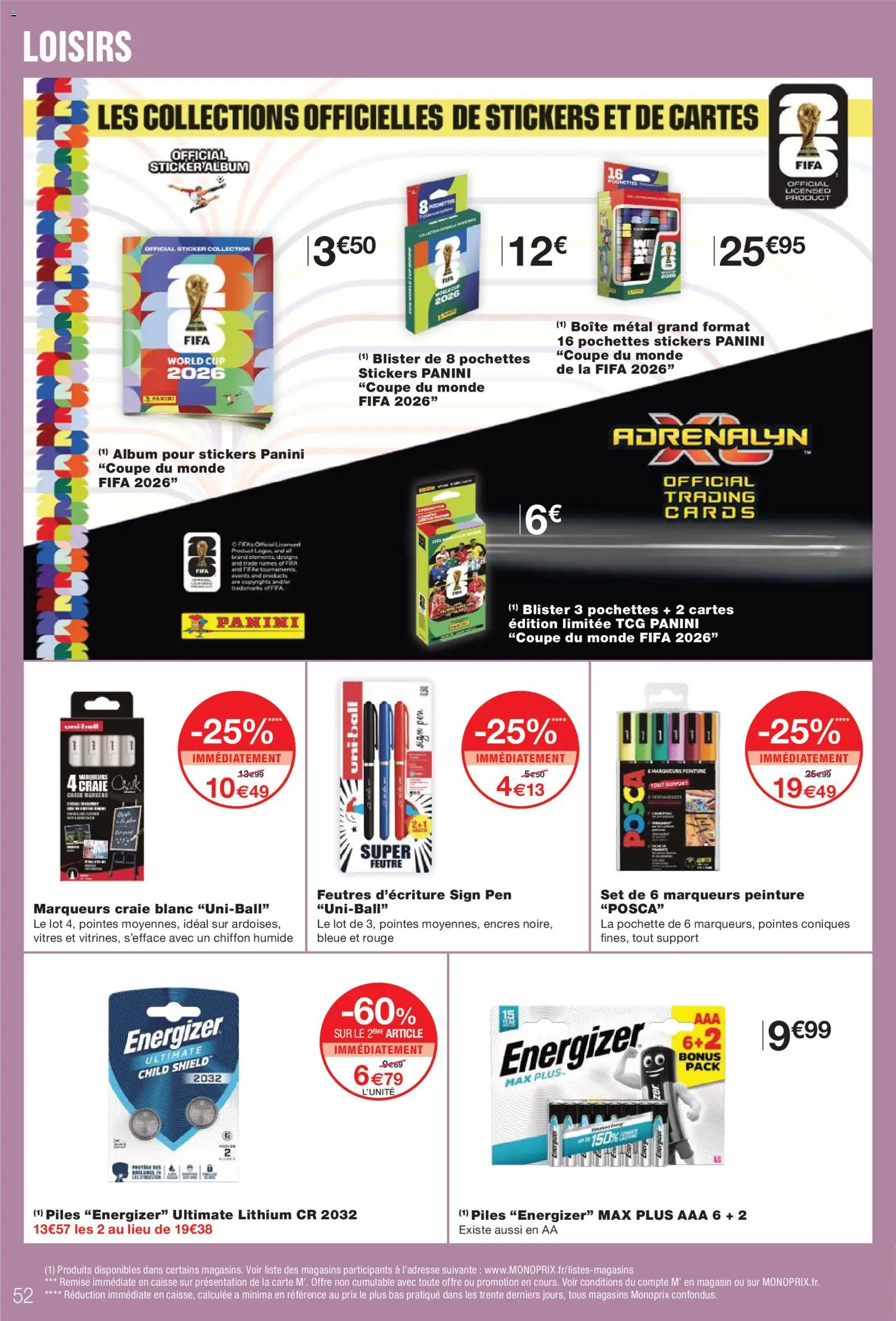 {H1} | Page: 52 | Produits: Panini, Piles