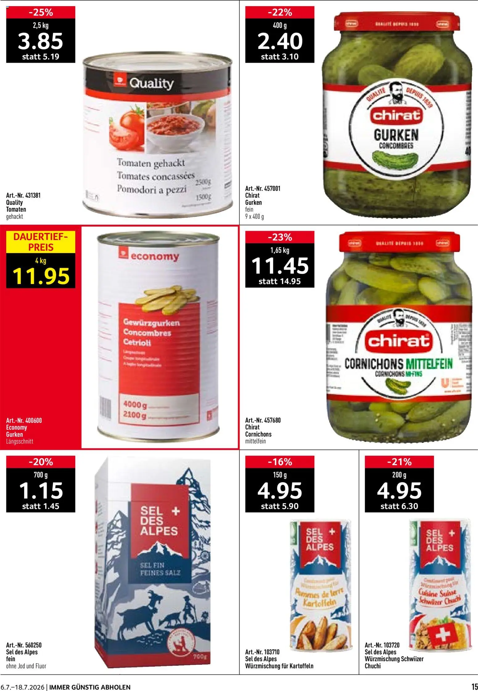 Prodega Aktionen Take Away – gültig ab 06.07.2026 | Seite: 15 | Produkte: Tomaten, Kartoffeln, Gurken