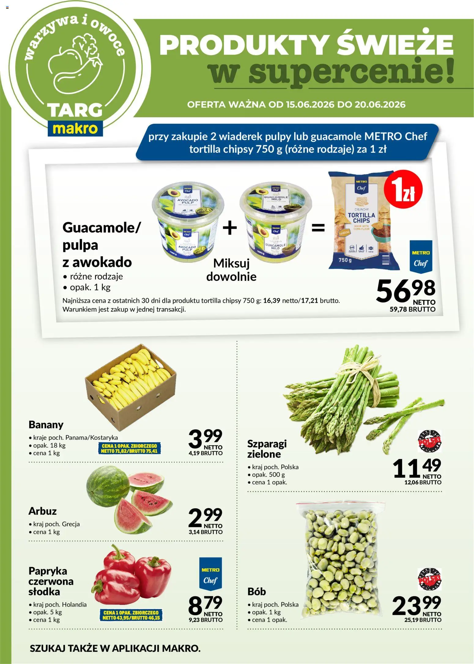 Makro gazetka - Oferta świeża w super cenach od 15.06.2026 | Strona: 5 | Produkty: Chipsy, Szparagi, Banany, Awokado