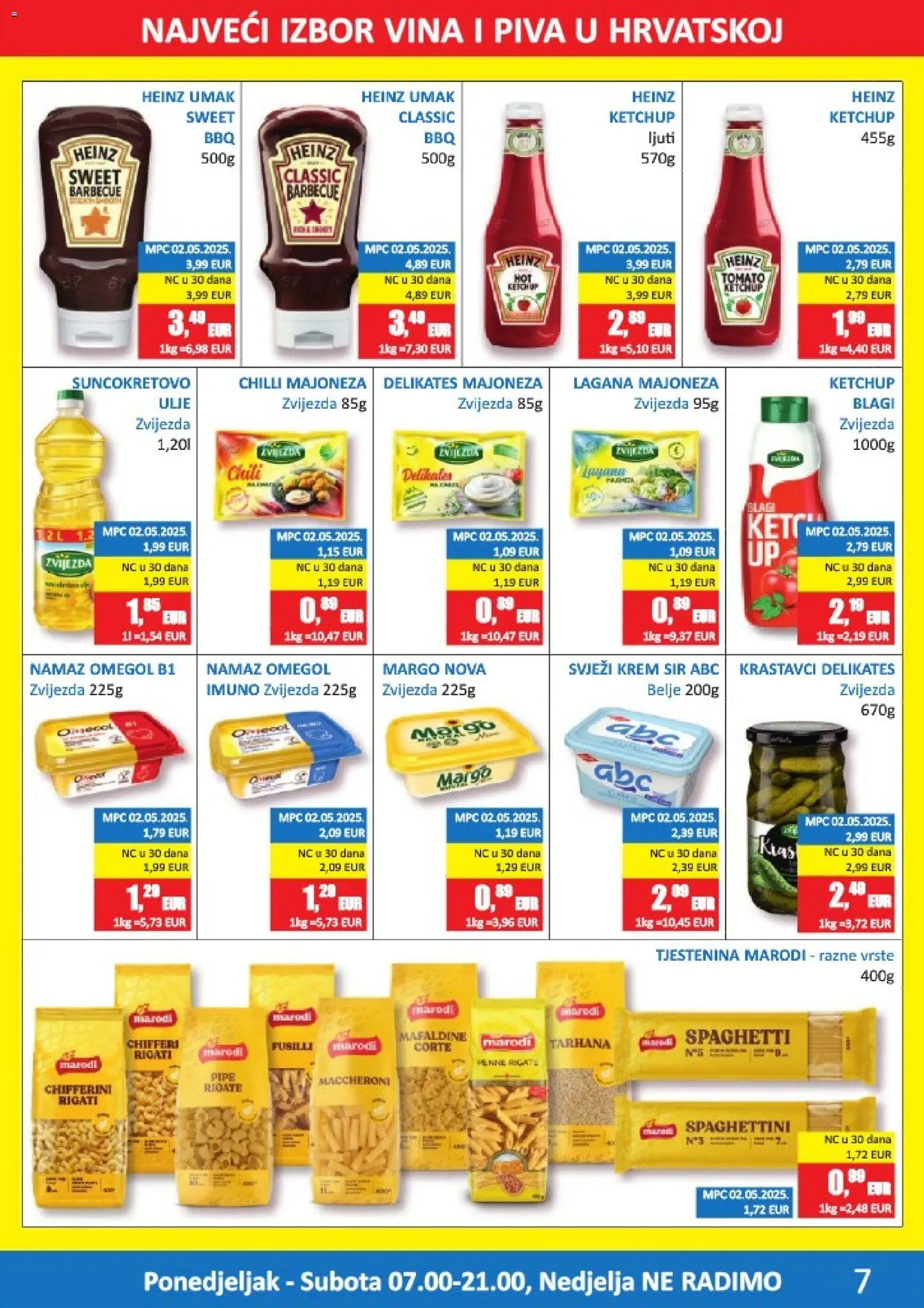 Vrutak katalog | vrijedi od 08.06.2026 | Stranica: 7 | Proizvodi: Tjestenina, Krastavci, Umak, Namaz