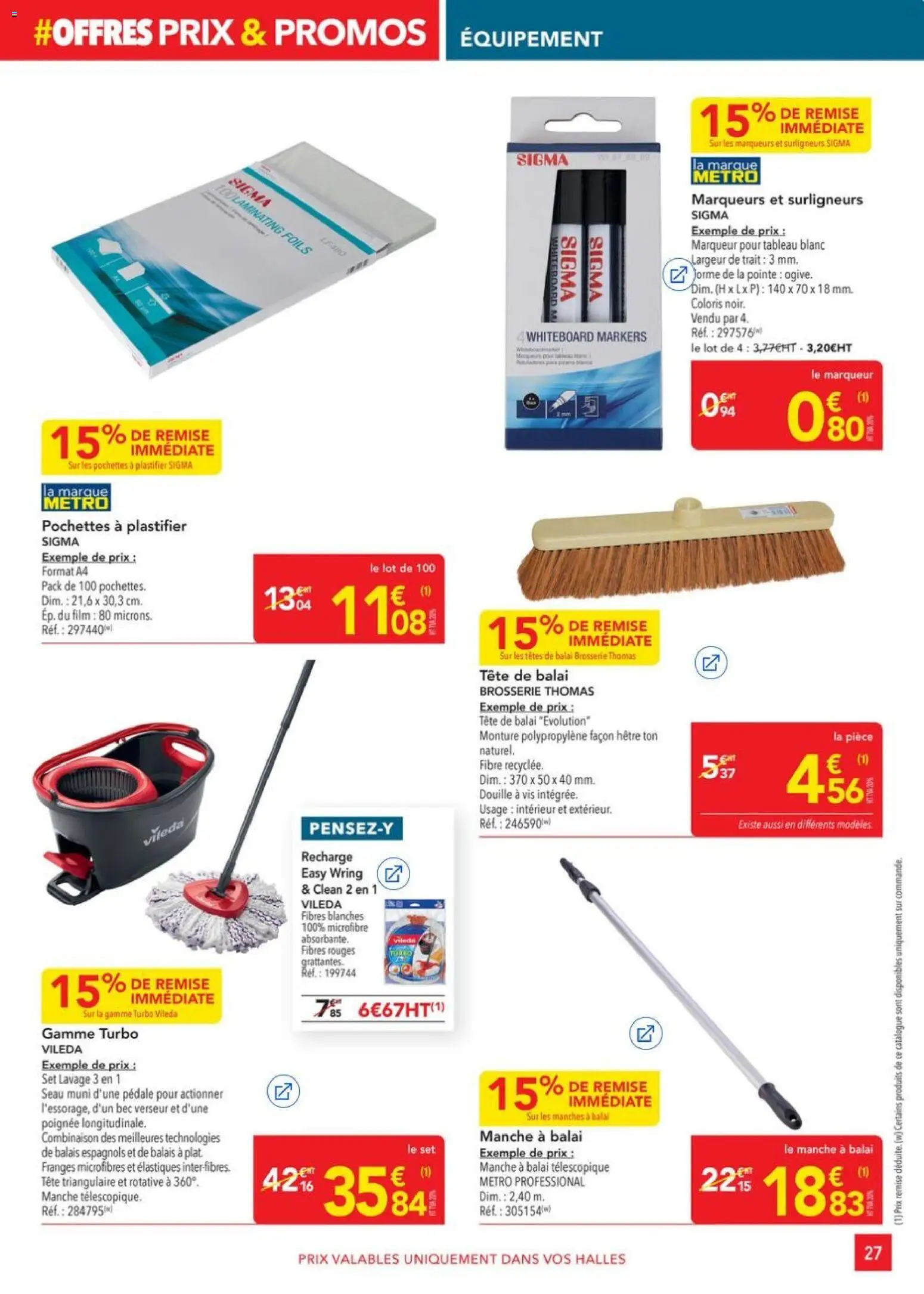 {H1} | Page: 27 | Produits: Balai, Élastiques, Combinaison, Vileda