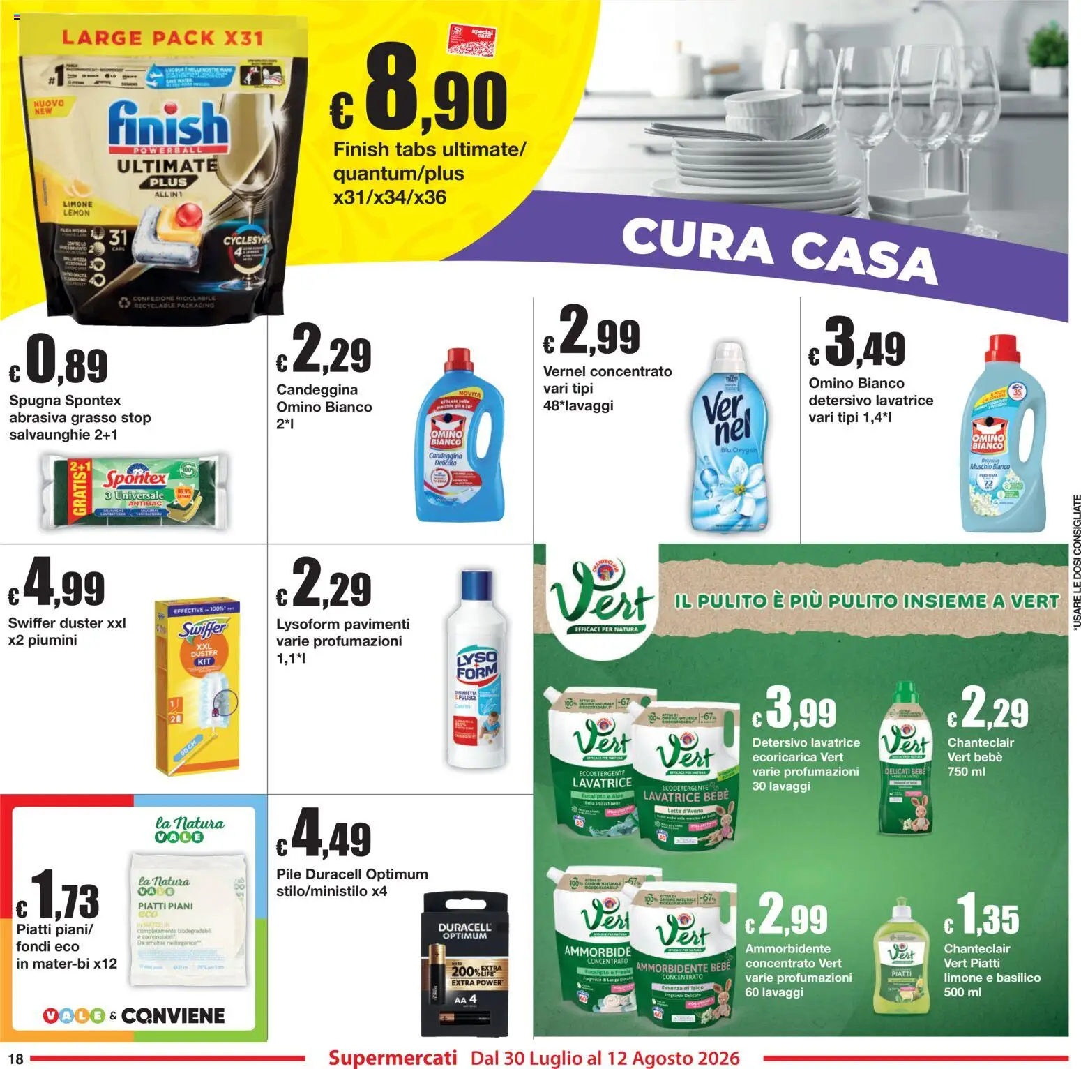 Volantino Sì con Te del 30/07/2026 | Pagina: 18 | Prodotti: Ammorbidente, Candeggina, Latte, Basilico