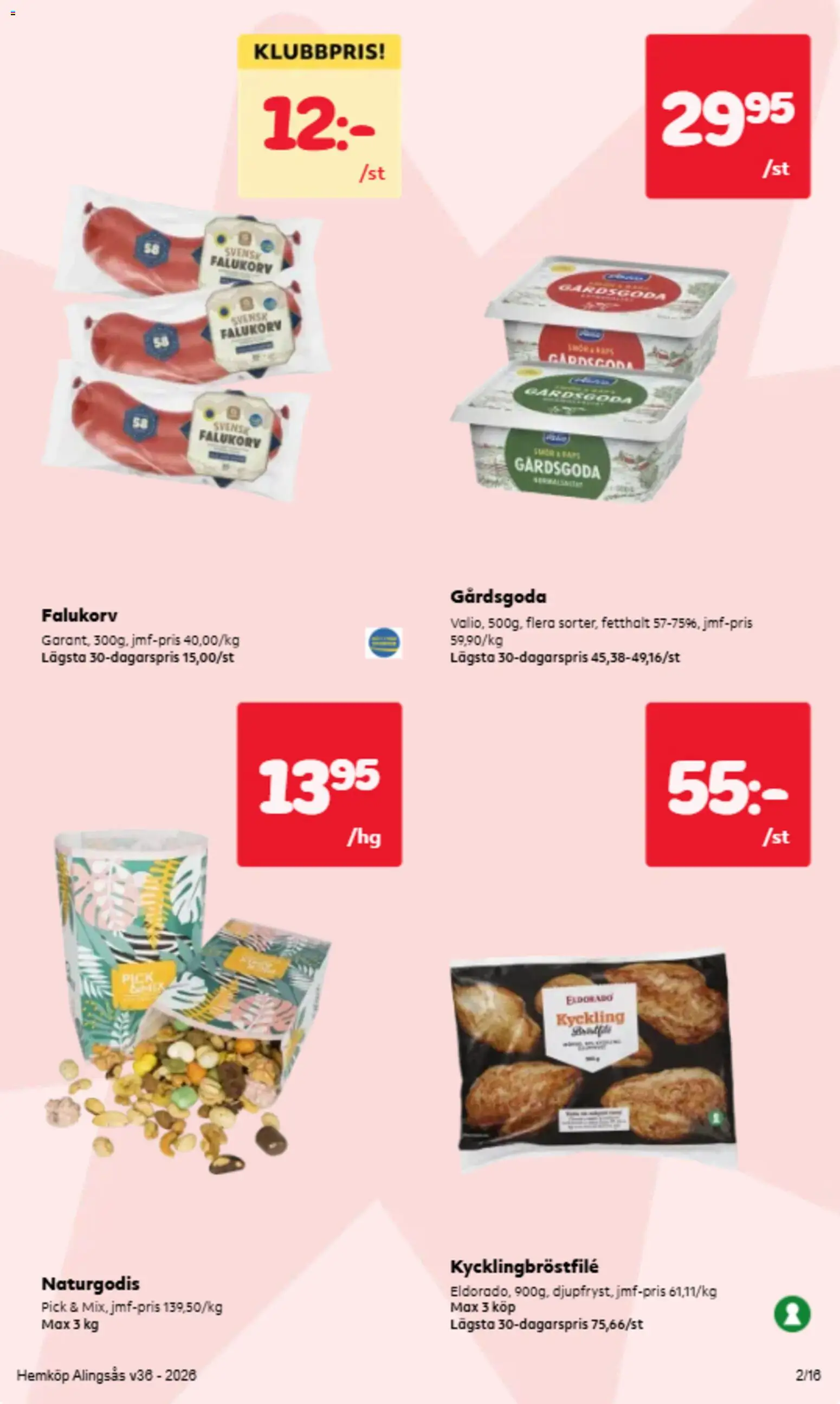 Hemköp reklamblad aktuell från 31/08/2026 | Sida: 8 | Produkter: Falukorv, Smör, Kyckling