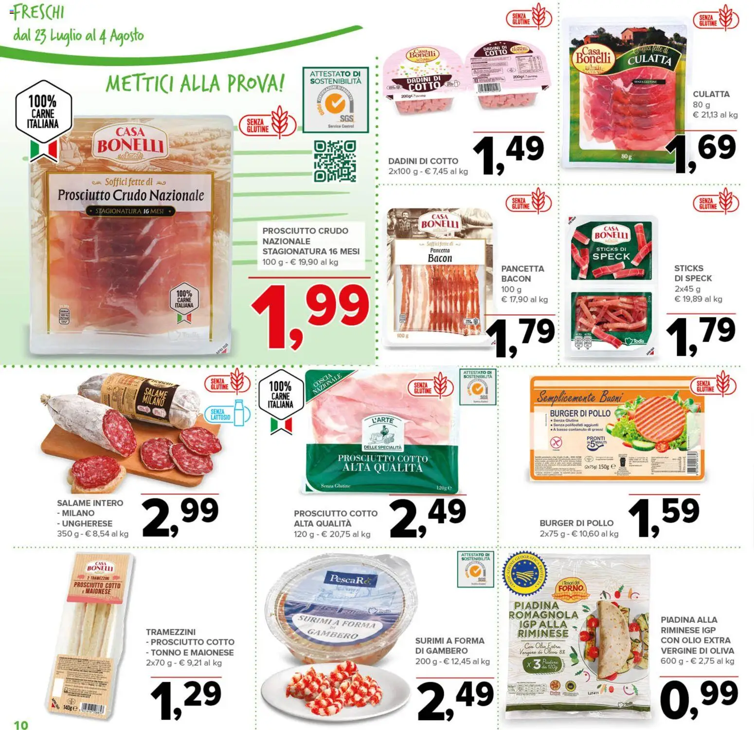 Volantino Todis del 23/07/2026 | Pagina: 10 | Prodotti: Speck, Salame, Maionese, Olio