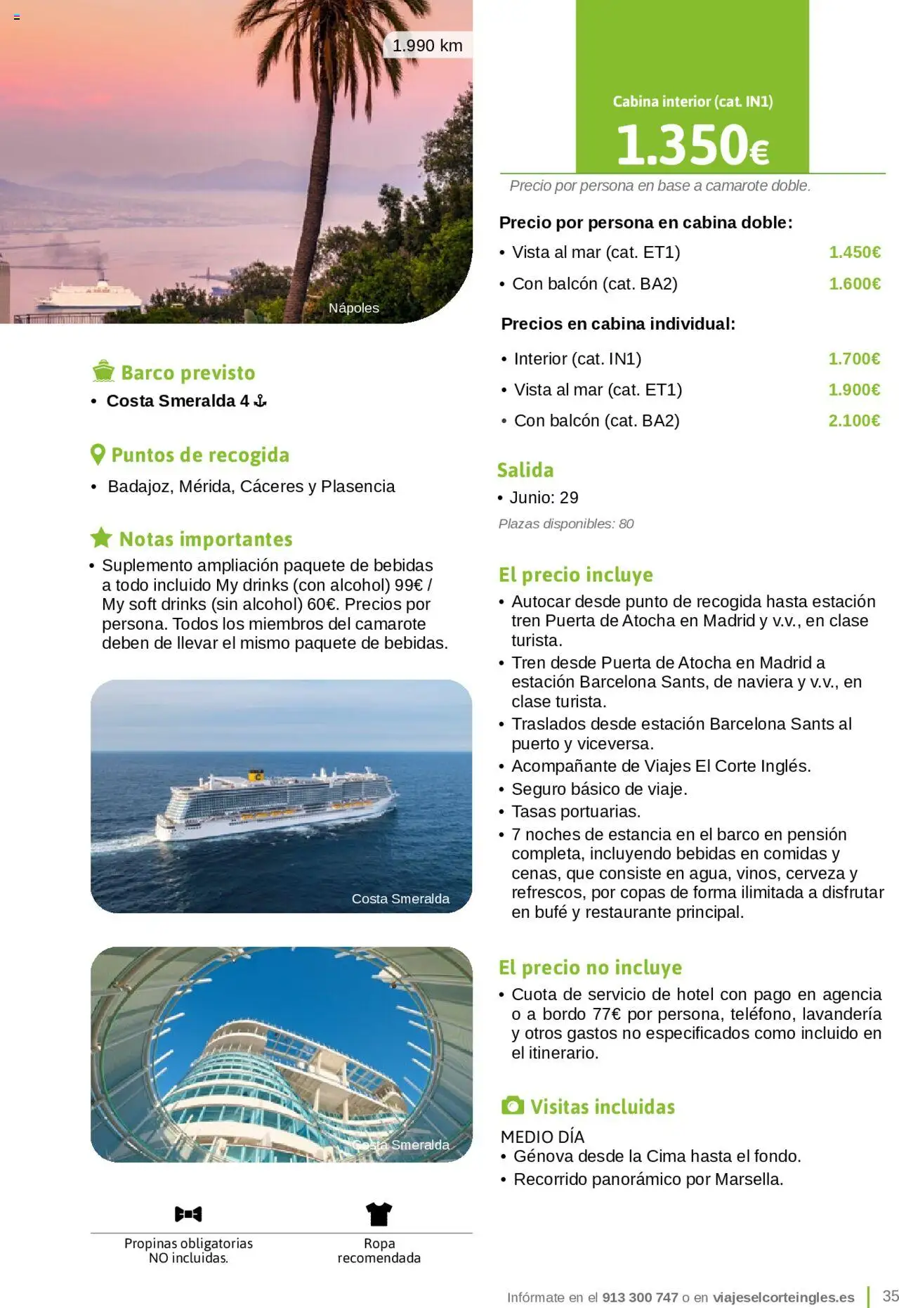 Viajes El Corte Inglés - Catálogo Junta de Extremadura │ válido desde el 01.03.2025 | Página: 35 | Productos: Cerveza, Ropa