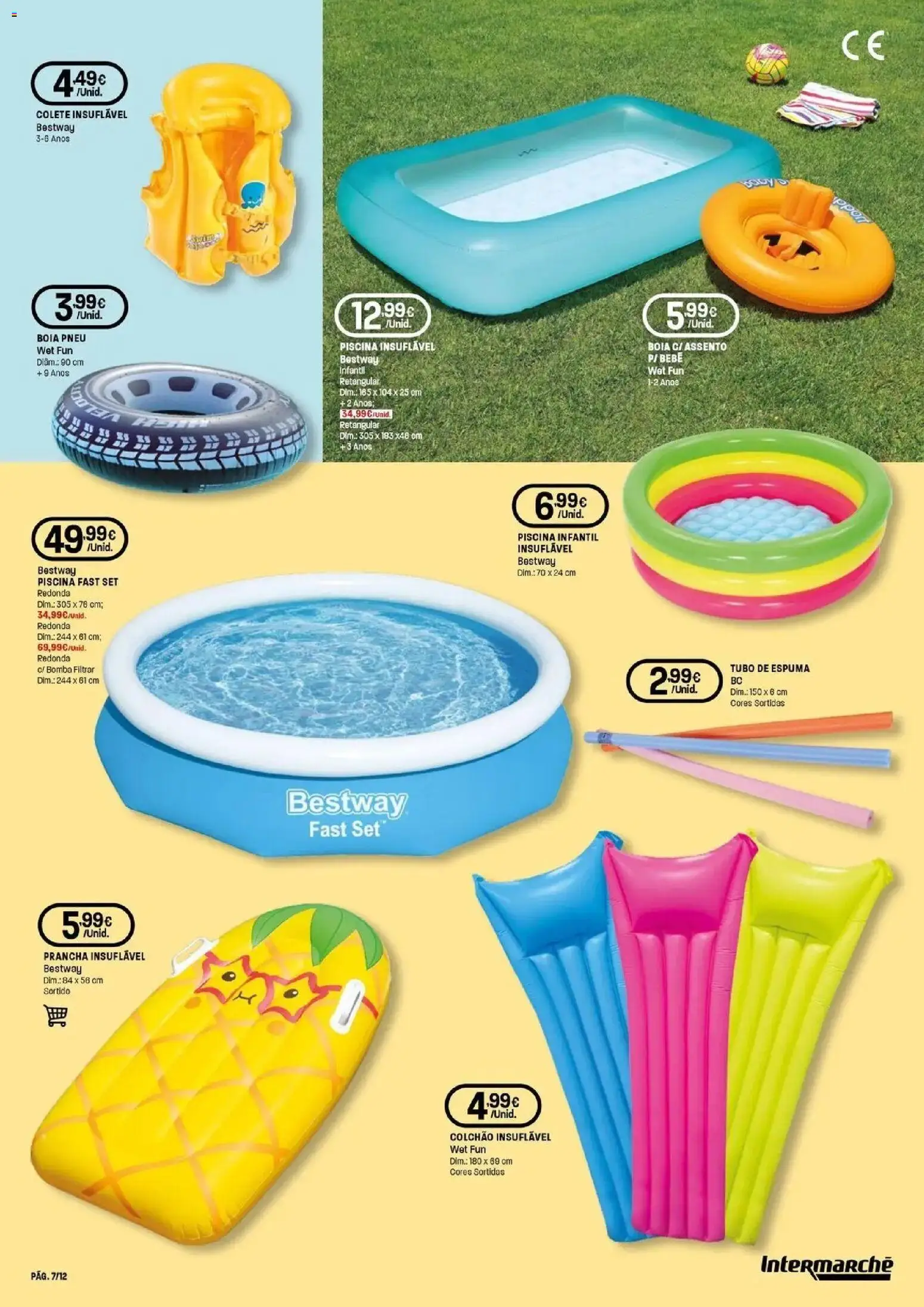 Intermarché O melhor no verão │ válido de 18/06/2026 | Página: 7 | Produtos: Piscina, Colchão, Colete, Pneu