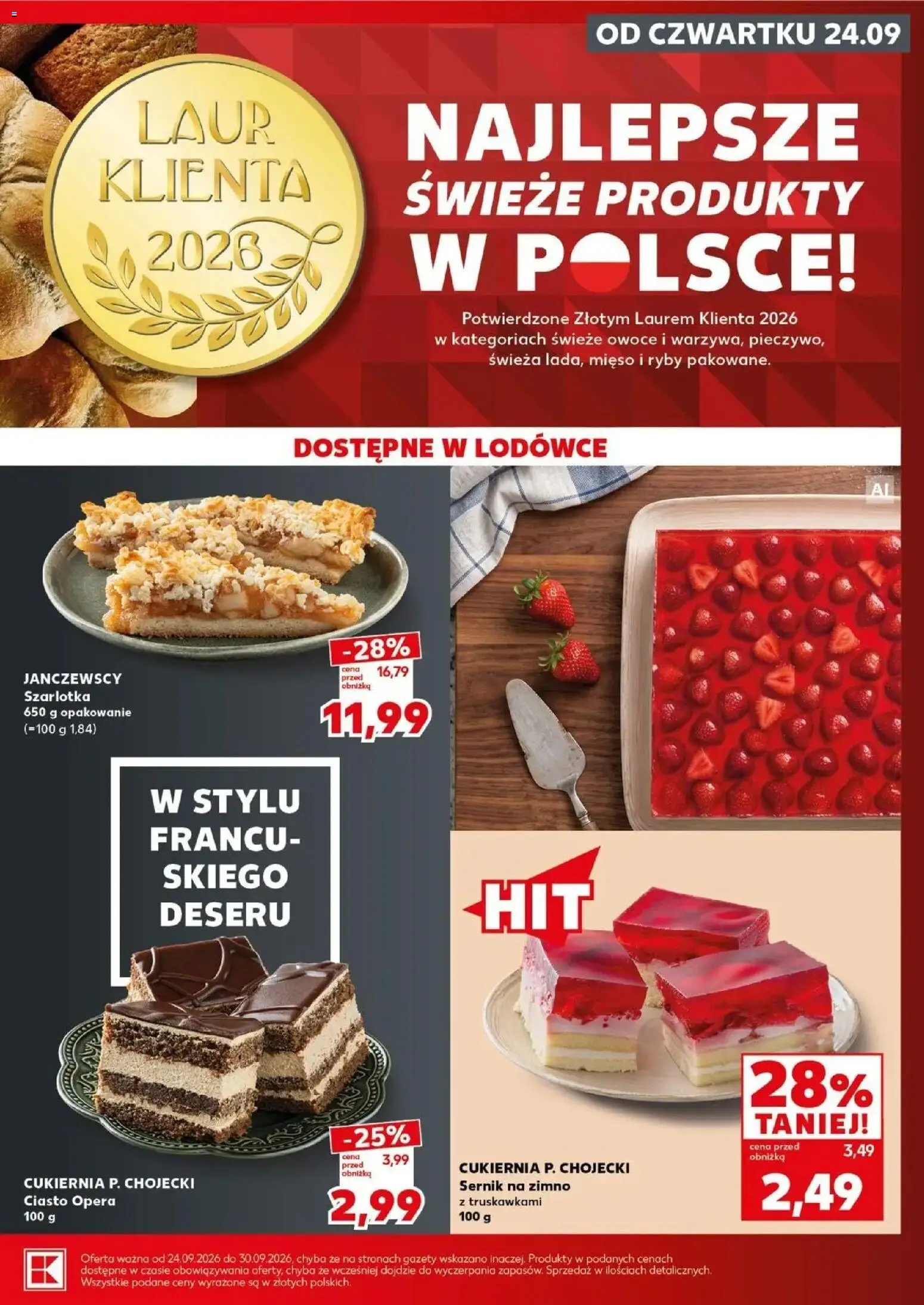 Kaufland gazetka - Super sobota od 26.09.2026 - od jutra PDF | Strona: 17 | Produkty: Ciasto Opera, Sernik na zimno, Ryby, Owoce