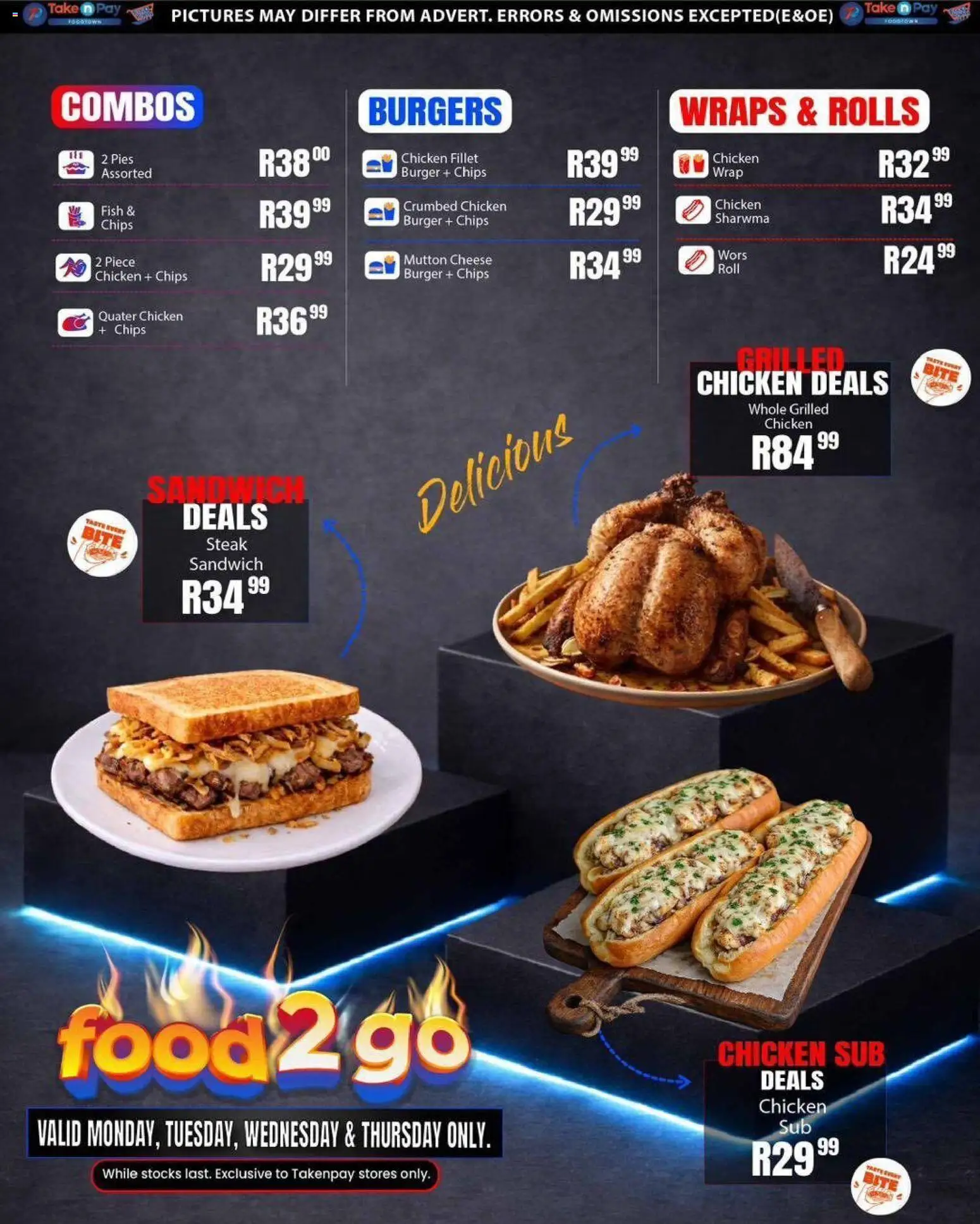 New Take n Pay catalogue – valid from 08.06.2026 | Page: 50 | Products: Steak, Chicken, Burgers, Chips