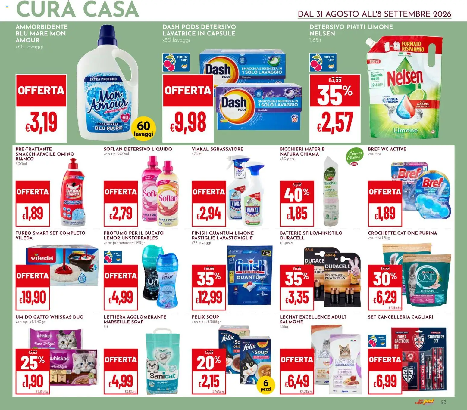 Volantino Pan del 31/08/2026 | Pagina: 23 | Prodotti: Ammorbidente, Sgrassatore, Lavanda, Profumo