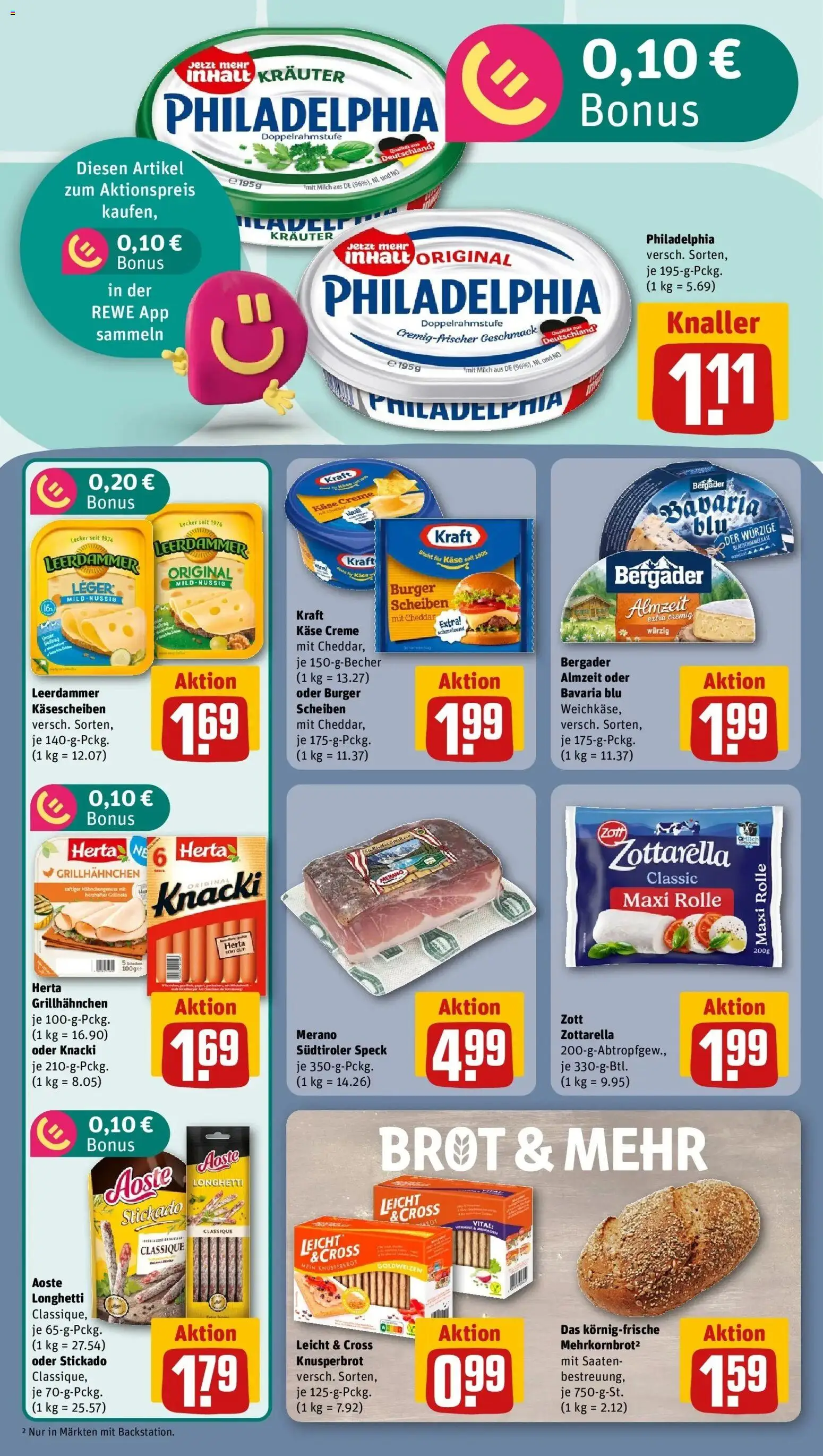 REWE Prospekt ab 19.10.2026 zum Blättern » Angebote | Seite: 12 | Produkte: Käse, Philadelphia, Burger, Leerdammer