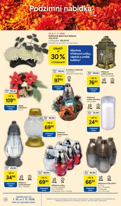 Náhled letáku Hřbitovní svíčka lucerna, Hřbitovní svíčka lucerna 80 g, sklo a plast od 21.10.2026 | Strana: 28