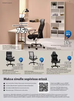 JYSK-mainoslehti voimassa 23.04.2026 alkaen | Sivu: 9 | Tuotteet: Niskatyyny, Kirjahylly, Pelituoli, Toimistotuoli